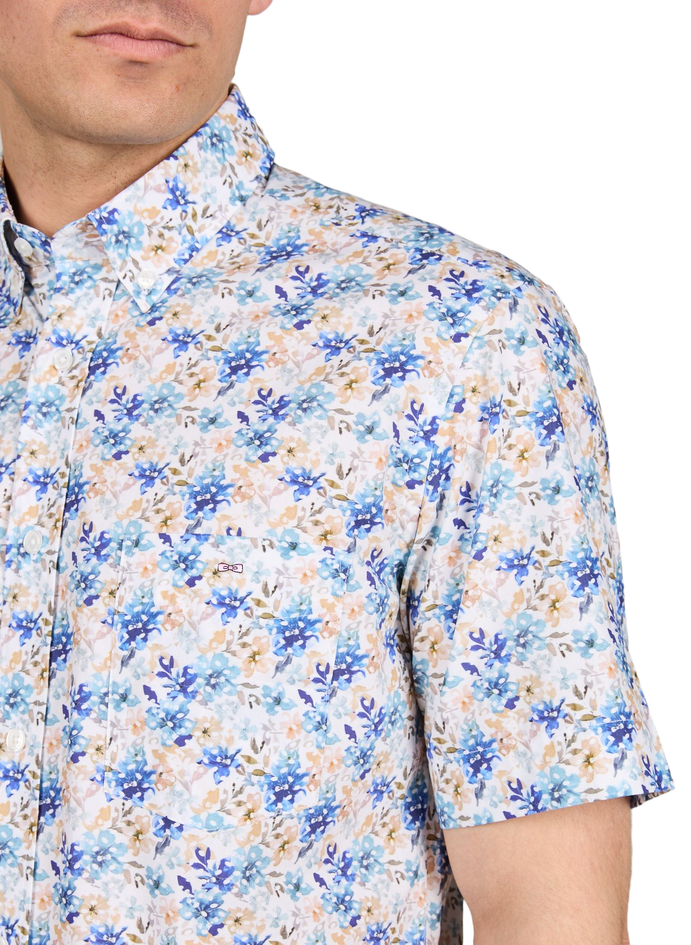 Chemise droite en coton EDEN PARK Bleu