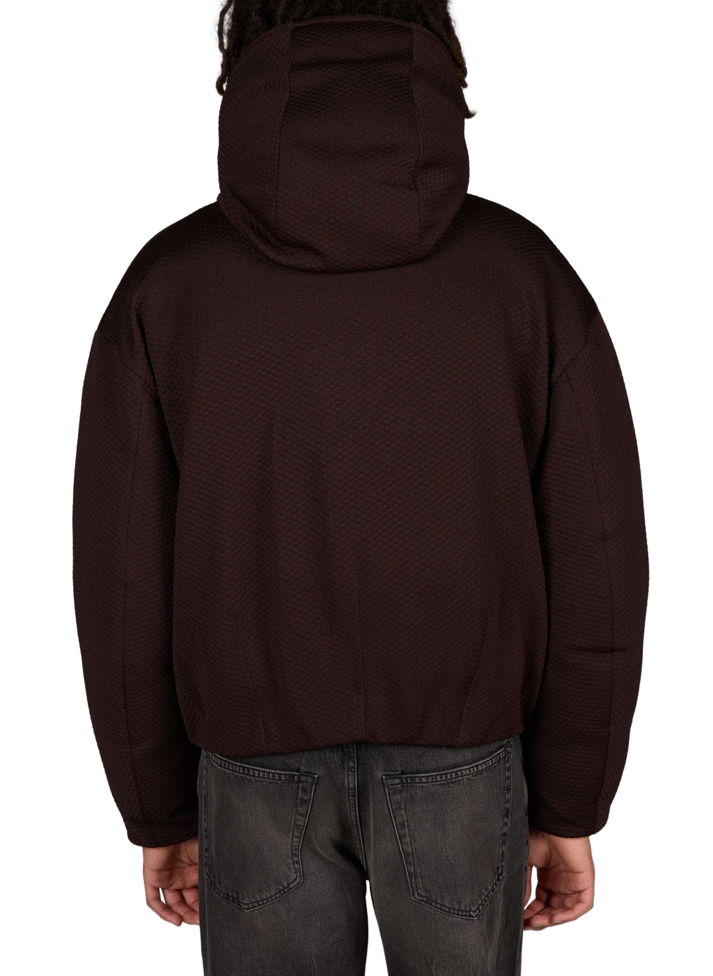 Puffer Bud Jacquard Hooded Jacket OMAR AFRIDI Red