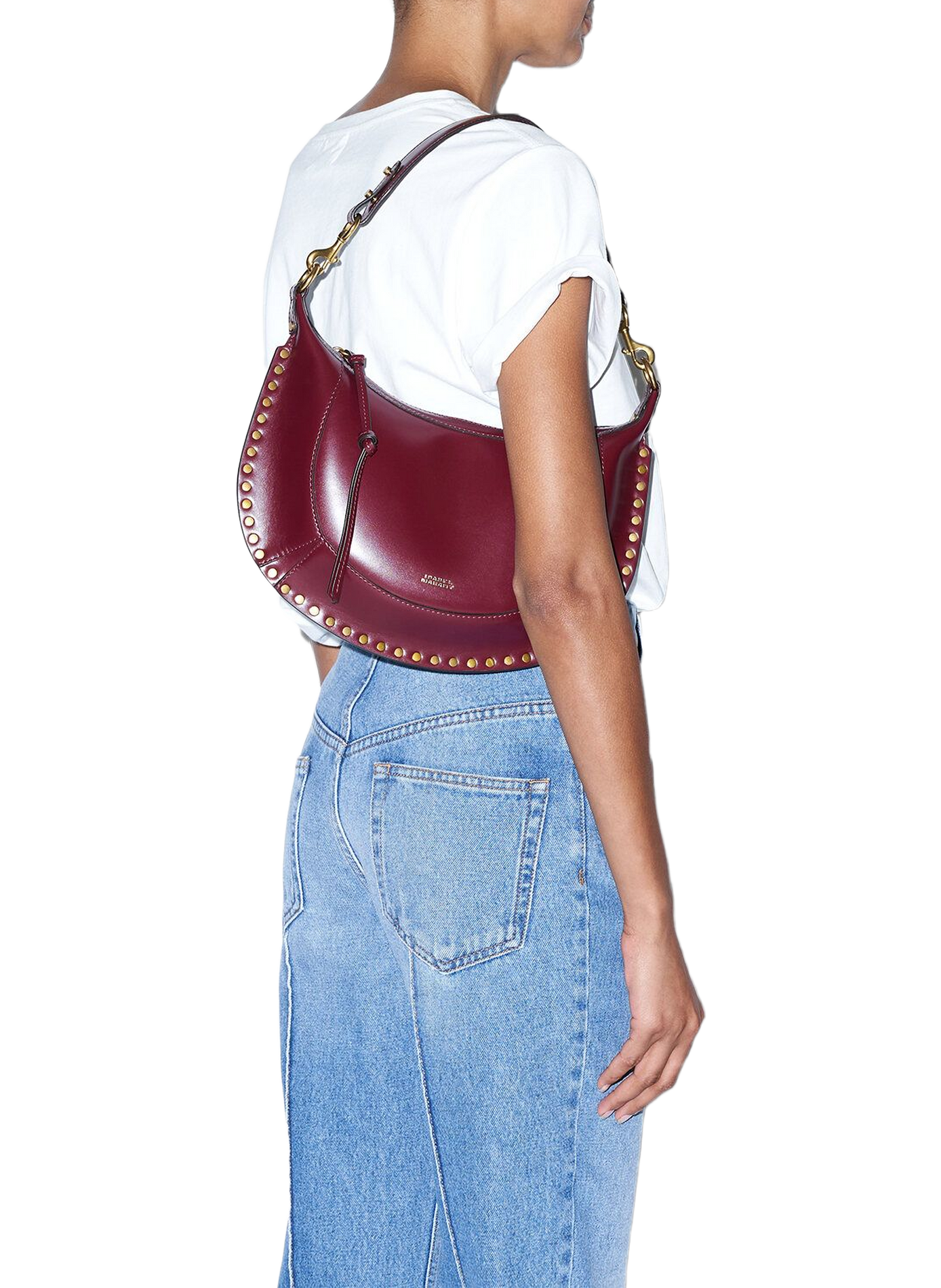 Naoko studded smooth leather handbag ISABEL MARANT Red