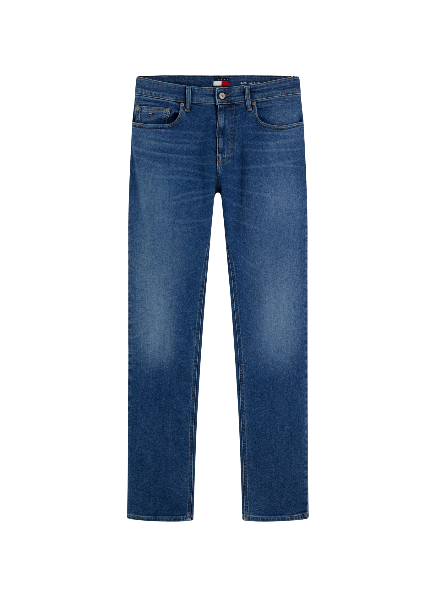 Gerader Jeans aus Baumwollmischung TOMMY HILFIGER Blau
