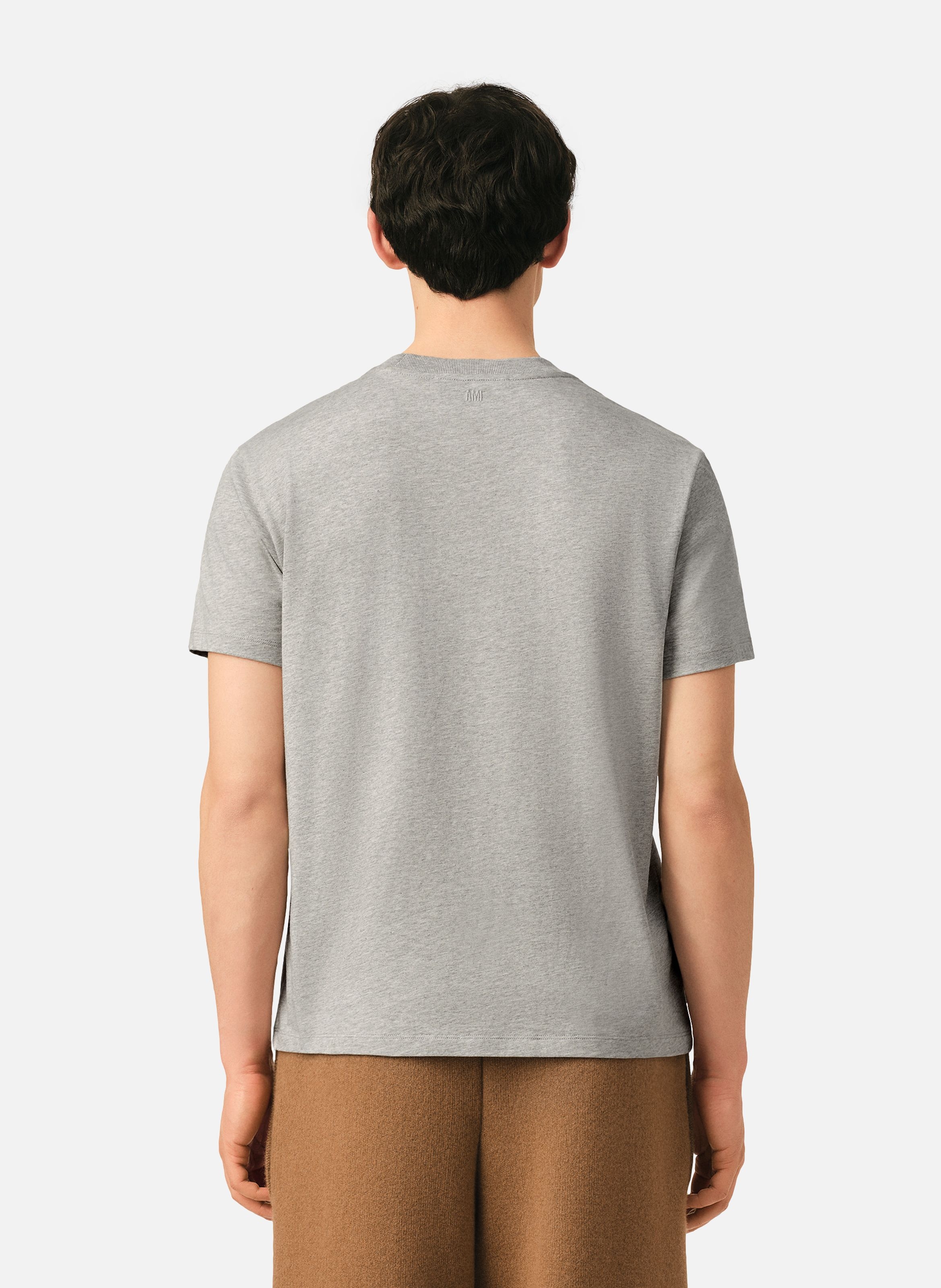 T-shirt ami de coeur en coton AMI PARIS Gris