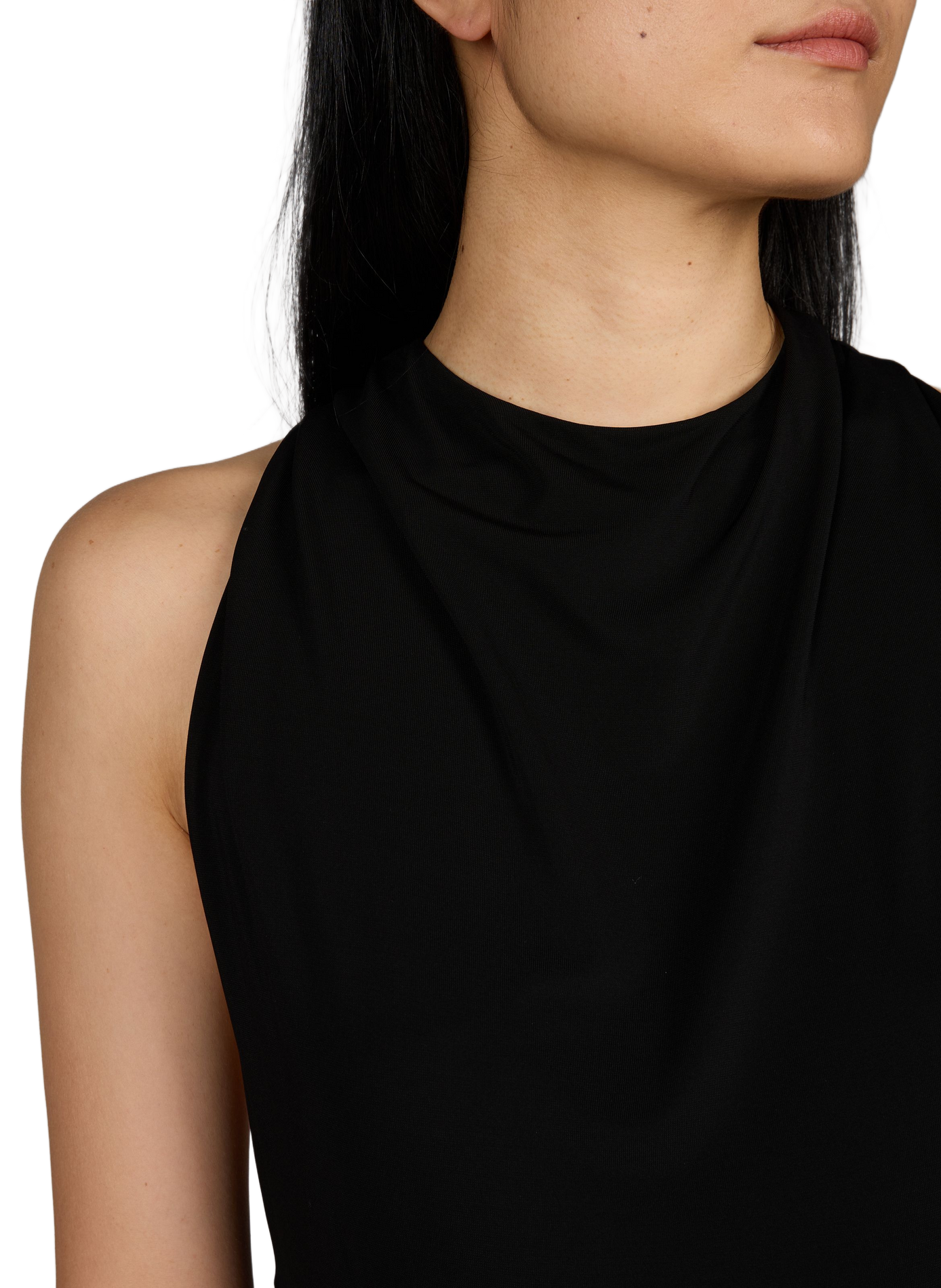 Vestido largo con escote en la espalda y abertura lateral. HELMUT LANG Negro