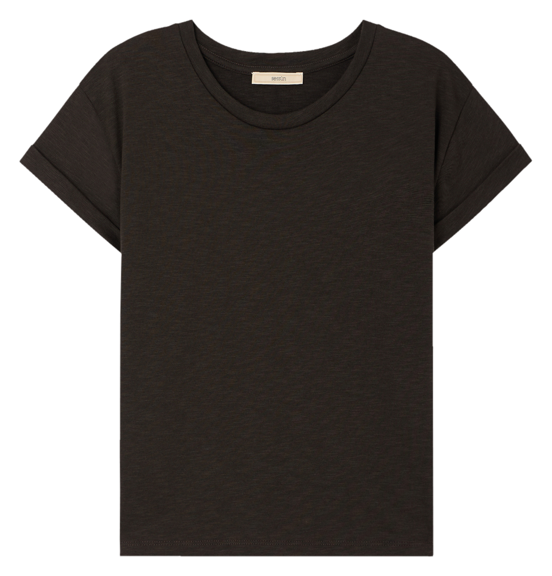 Tee-shirt col rond en coton mélangé albano SESSUN Kaki