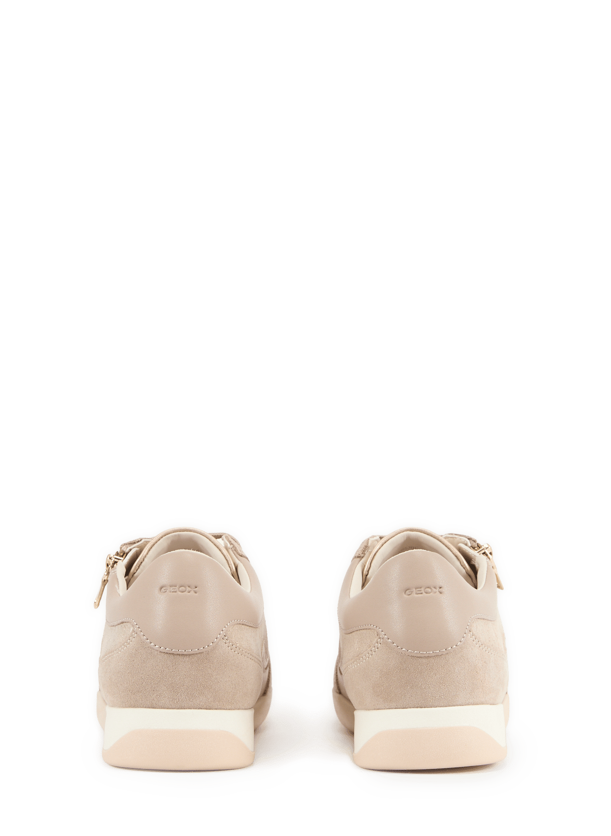 Mixed leather low-top sneakers GEOX Beige
