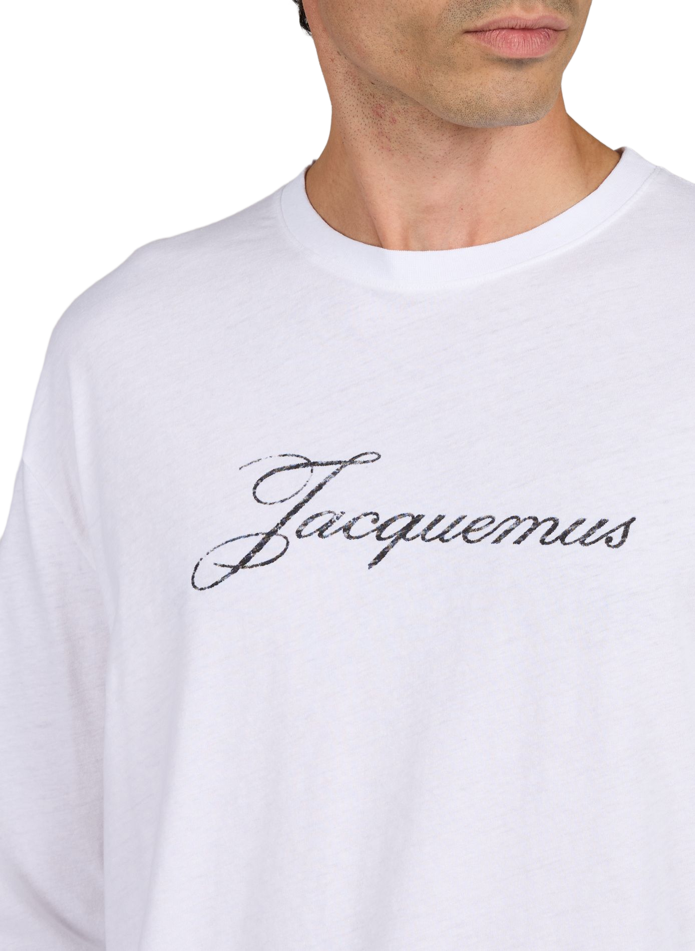 Gerader T-Shirt aus Baumwollmischung JACQUEMUS Weiss
