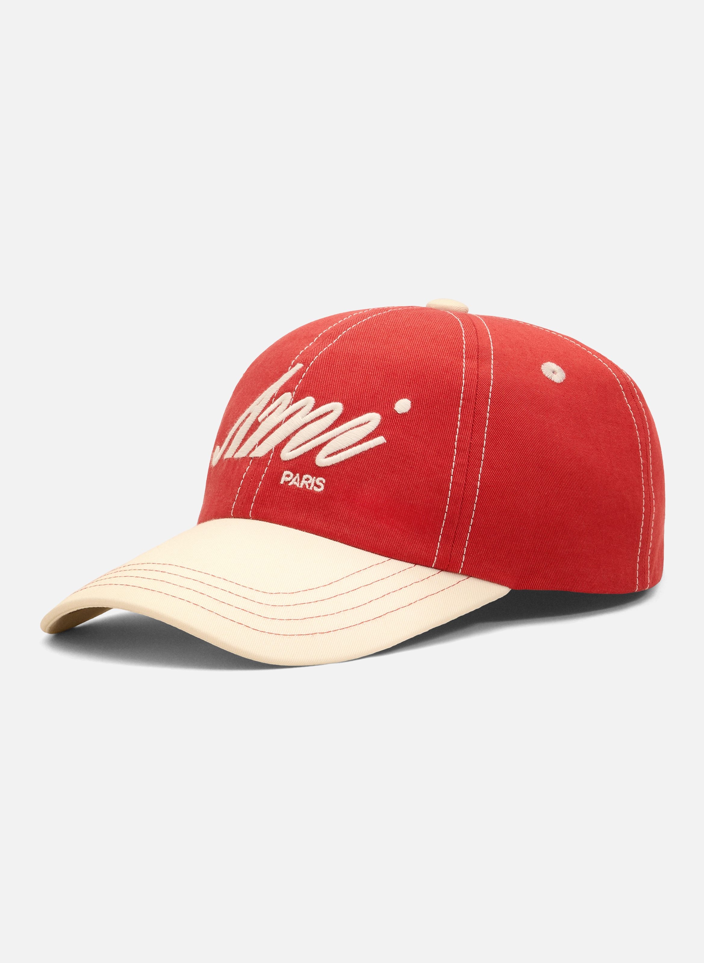 Casquette unisexe en coton broderie ami paris AMI PARIS Rouge