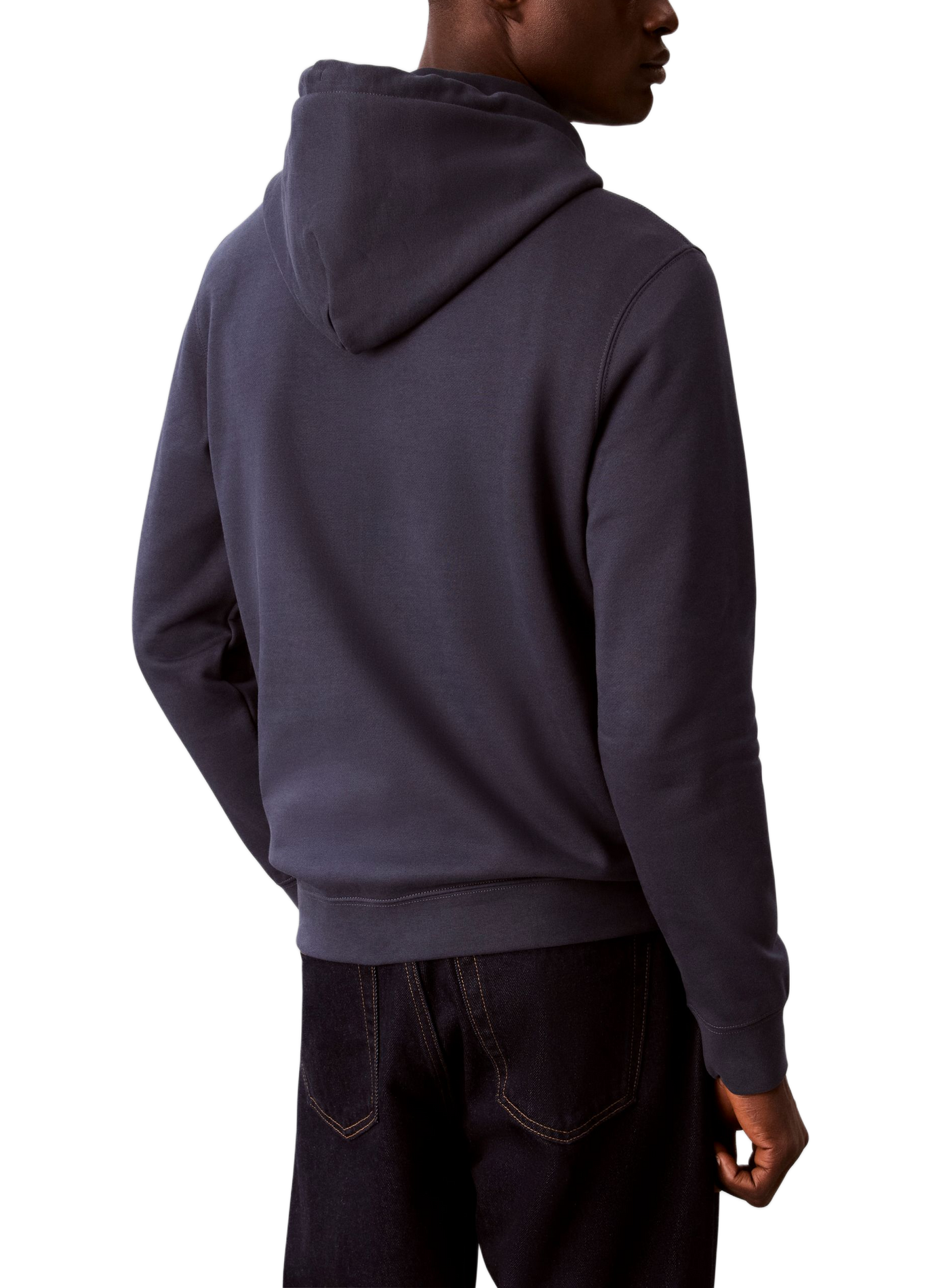 Straight logo sweatshirt in blended cotton. CALVIN KLEIN Blue