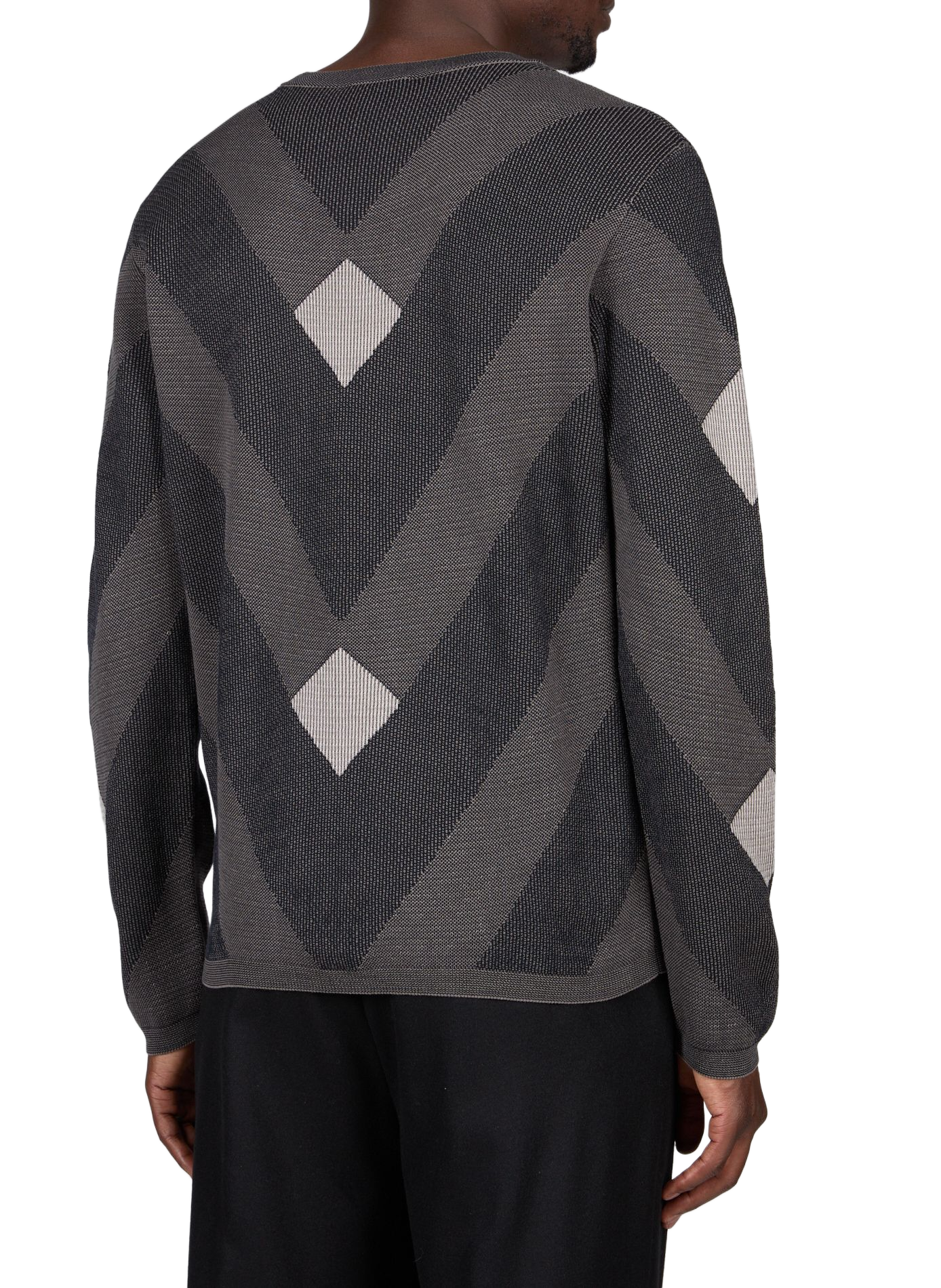 Pullover mit Chevron-Jacquardmuster aus Baumwolle EMPORIO ARMANI Mehrfarbig