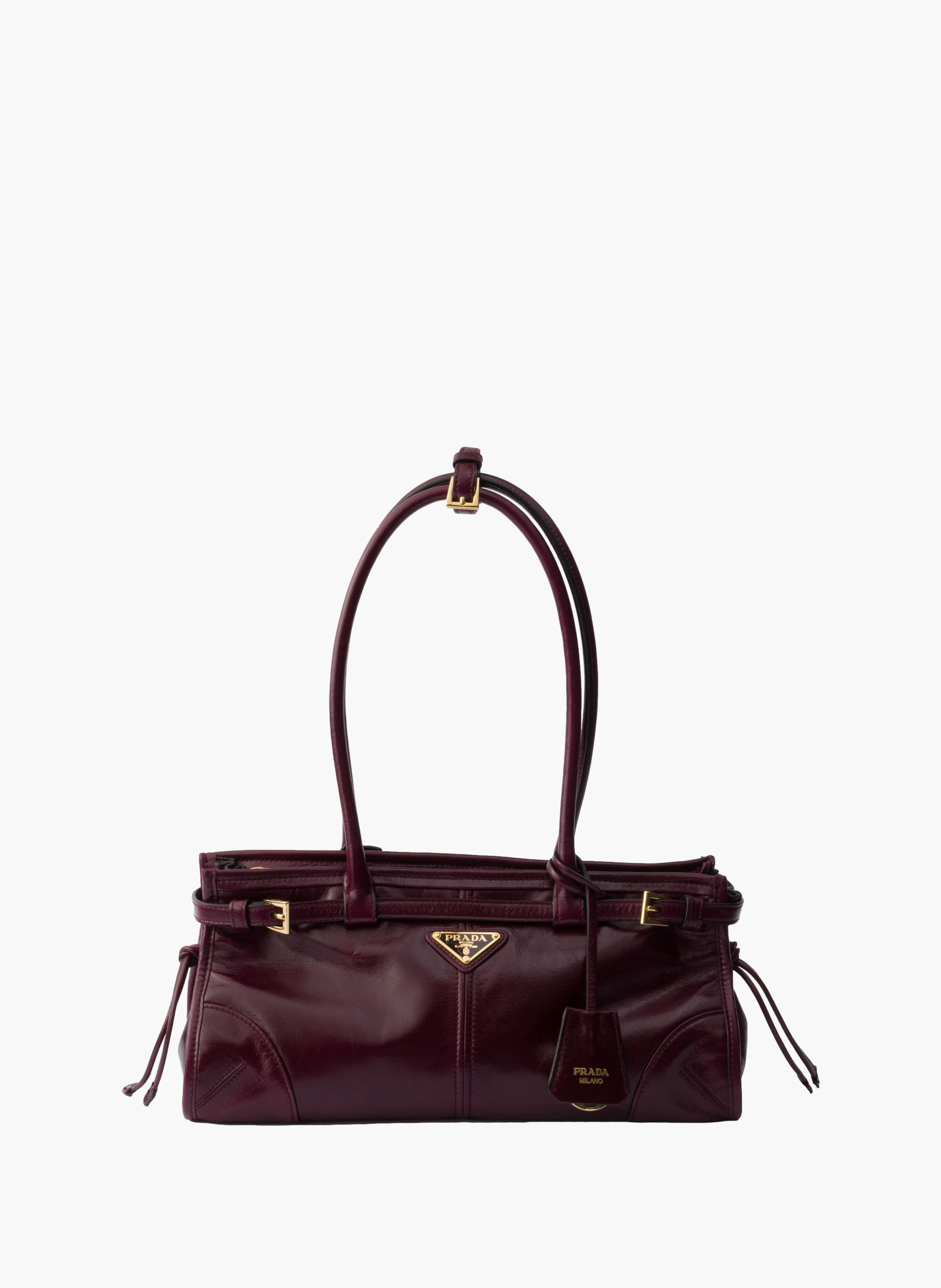 Sac prada bonnie en cuir medium PRADA Rouge