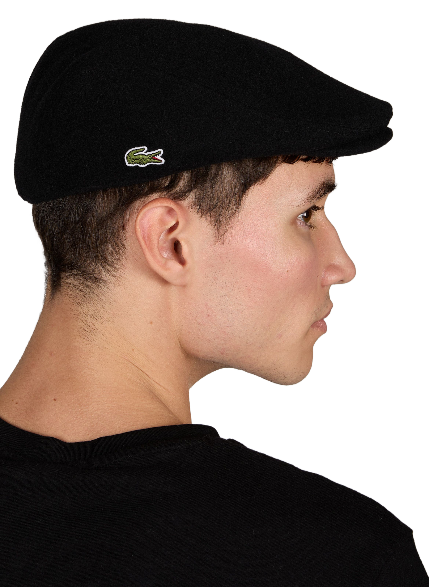 Mixed Wool Felt Beret LACOSTE Black