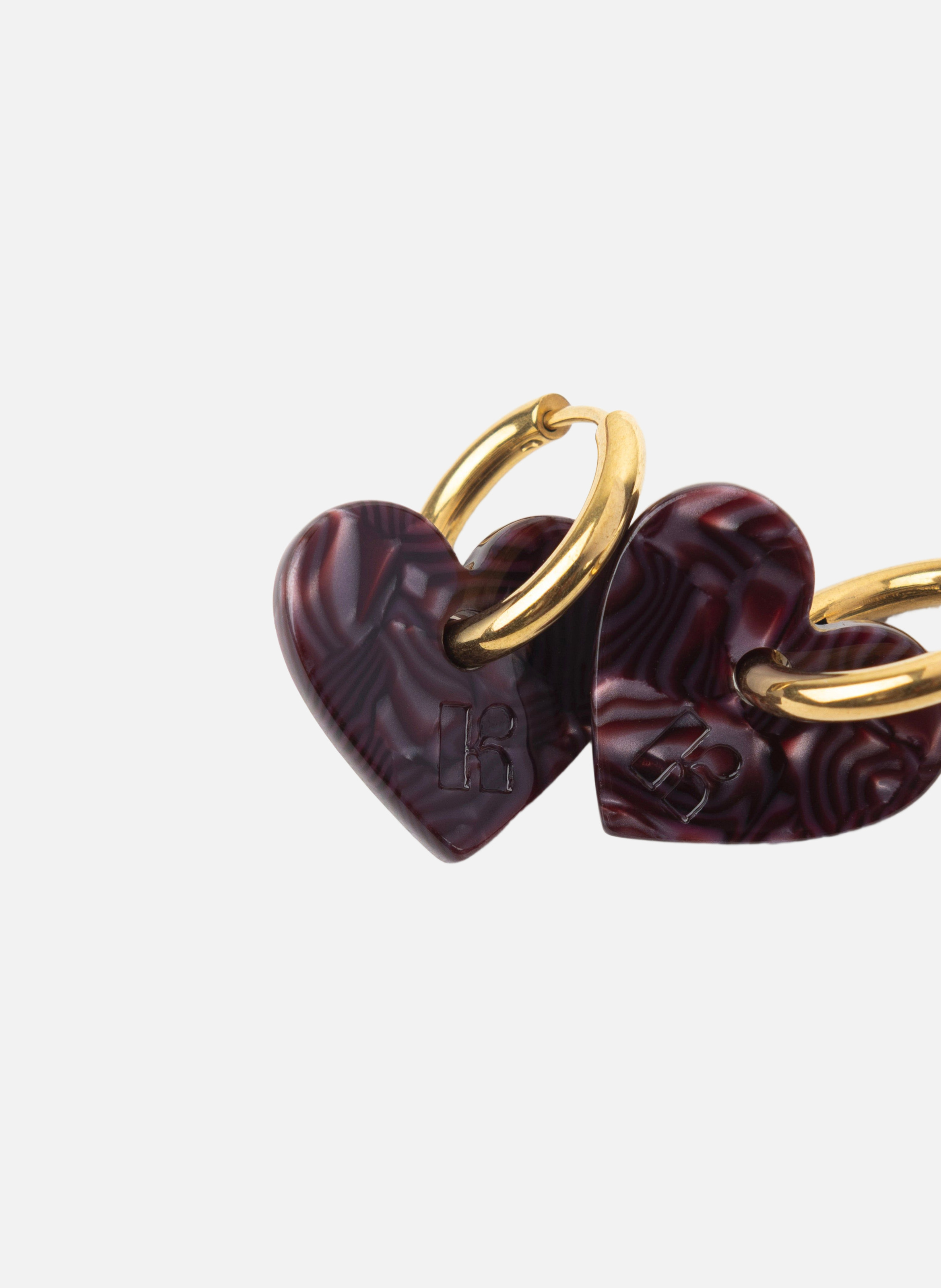 Boucles d'oreilles lova lova avec anneaux en acier inoxydable argenté | Violet KURAGE GINZA Montres et Bijoux