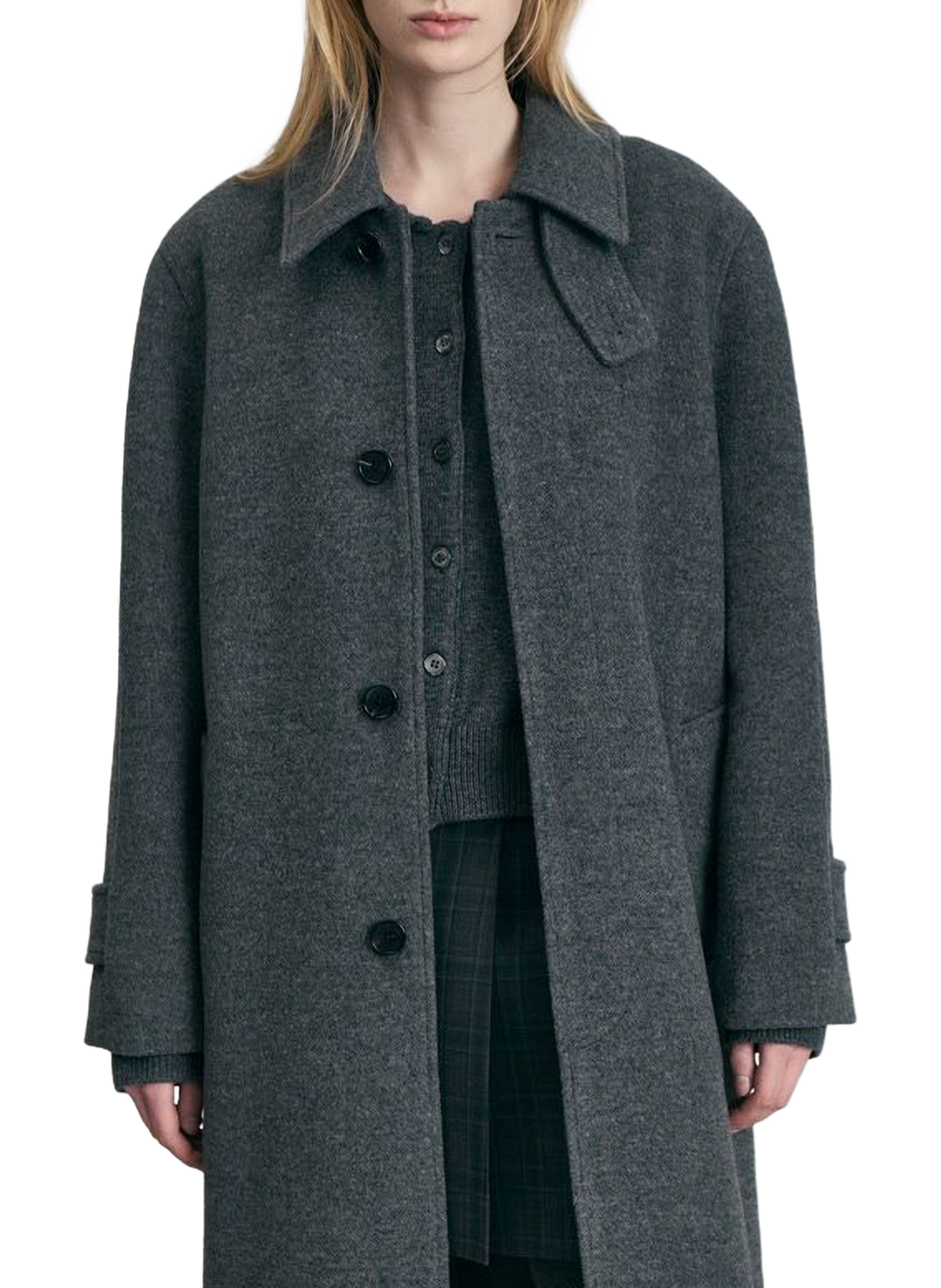 Manteau long en laine et cachemire DUNST Grey