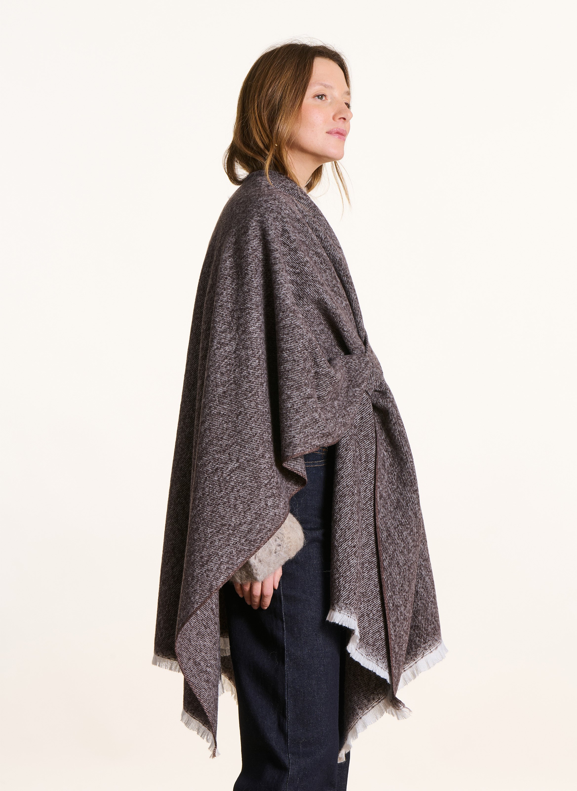 Oversized poncho LA FEE MARABOUTEE Bruin