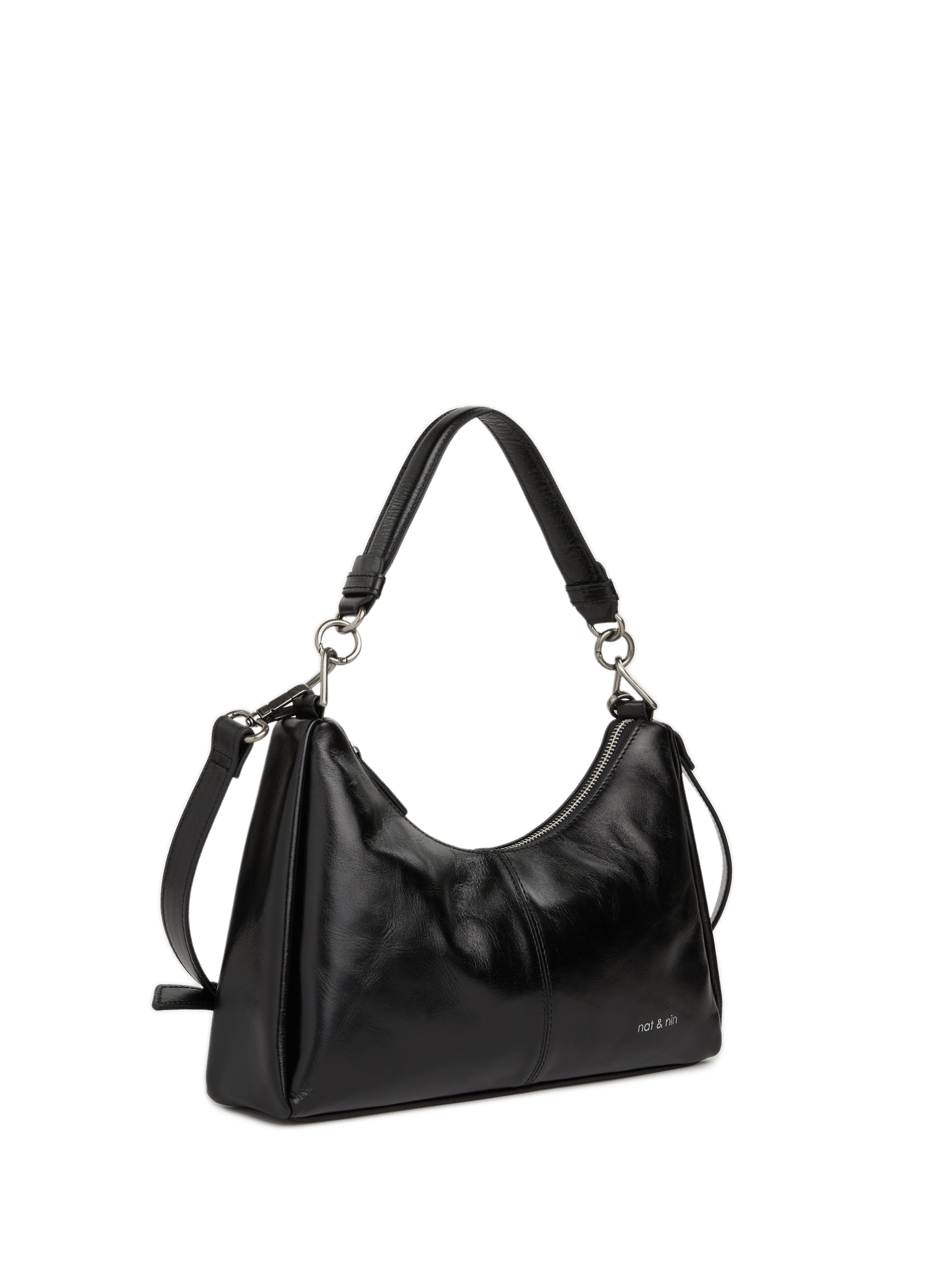 Sac métallisé Rejina en cuir NAT &amp; NIN Noir
