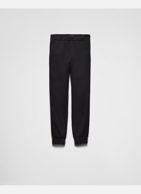 Pantalon en molleton technique avec détails en sat Noir by PRADA PRADA Pantalon en molleton technique avec détails en sat Noir
