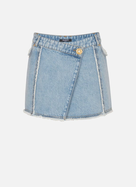 Jupe asymétrique en denim Bleu by BALMAIN BALMAIN Jupe asymétrique en denim Bleu
