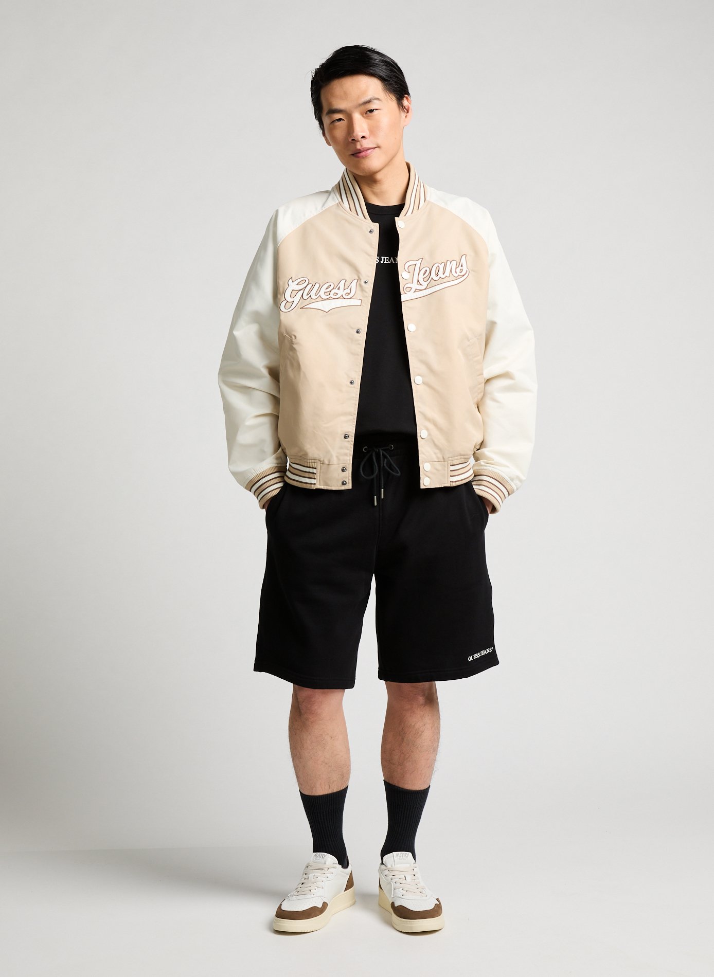 Bomber à logo GUESS Marron