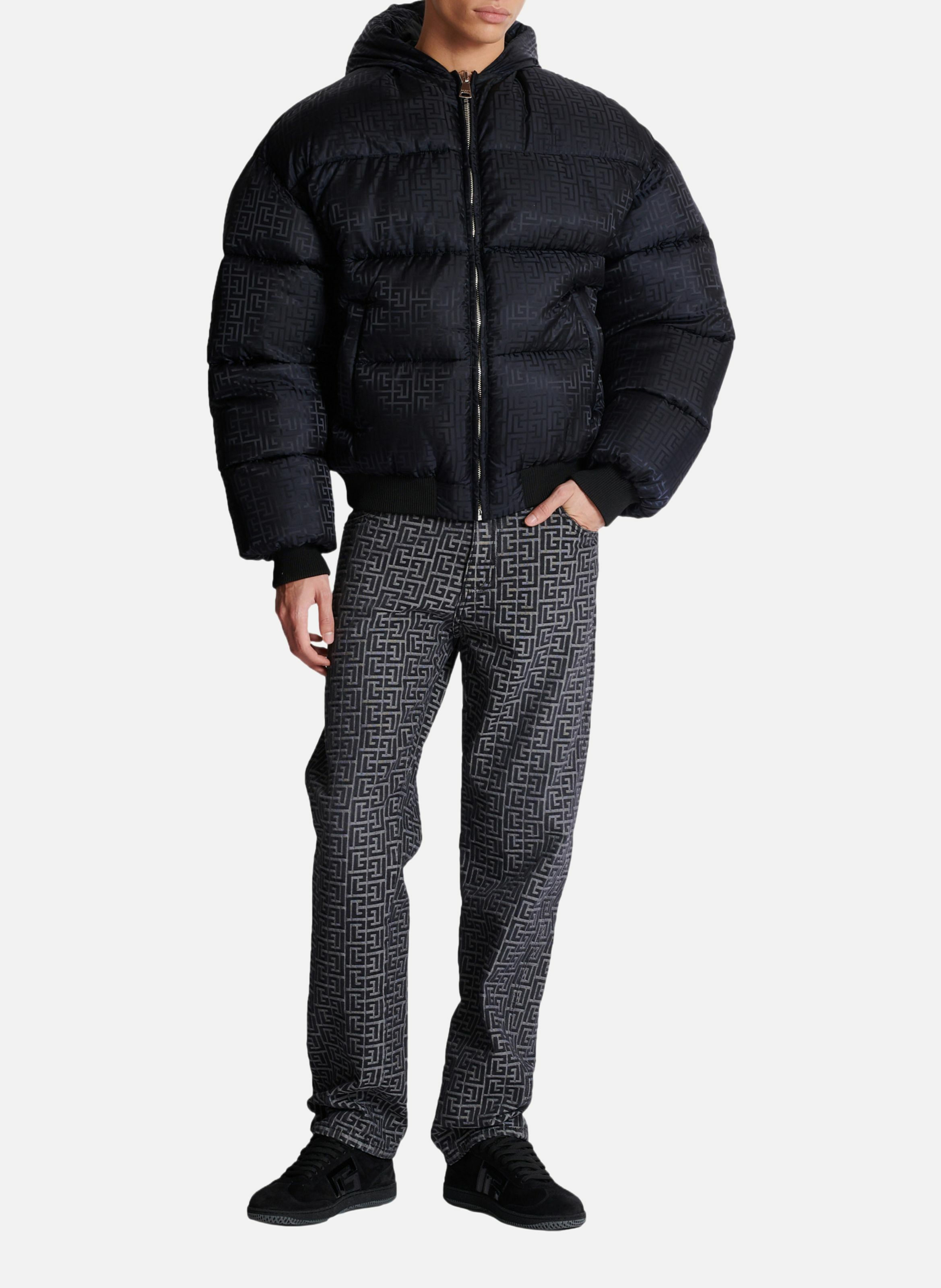 Doudoune En Nylon Jacquard Monogramme Pb Labyrinthe - Balmain Homme | Printemps.com