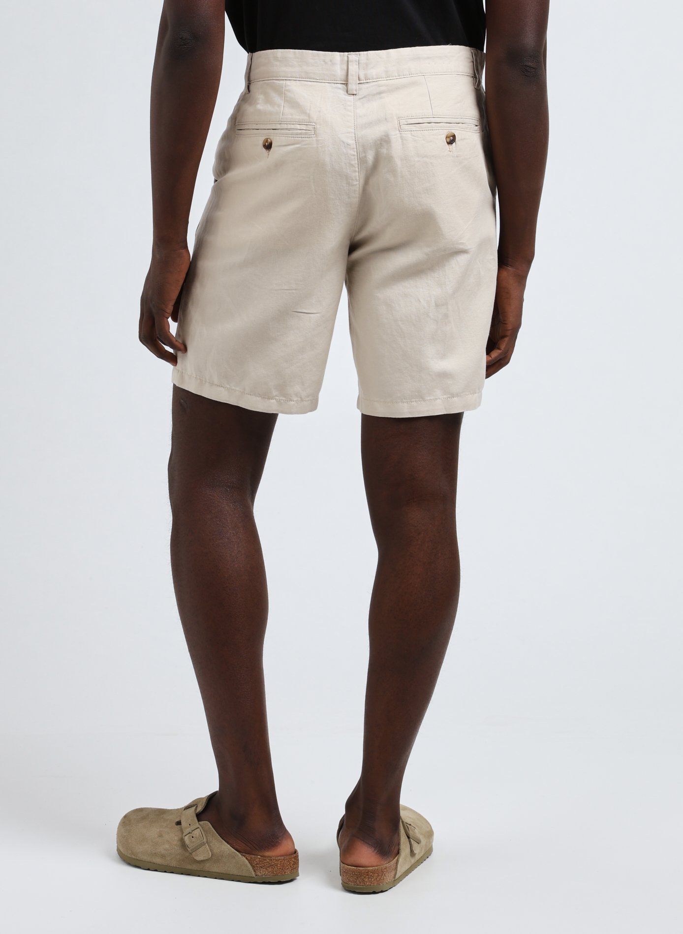 Cotton and linen shorts SELECTED Beige