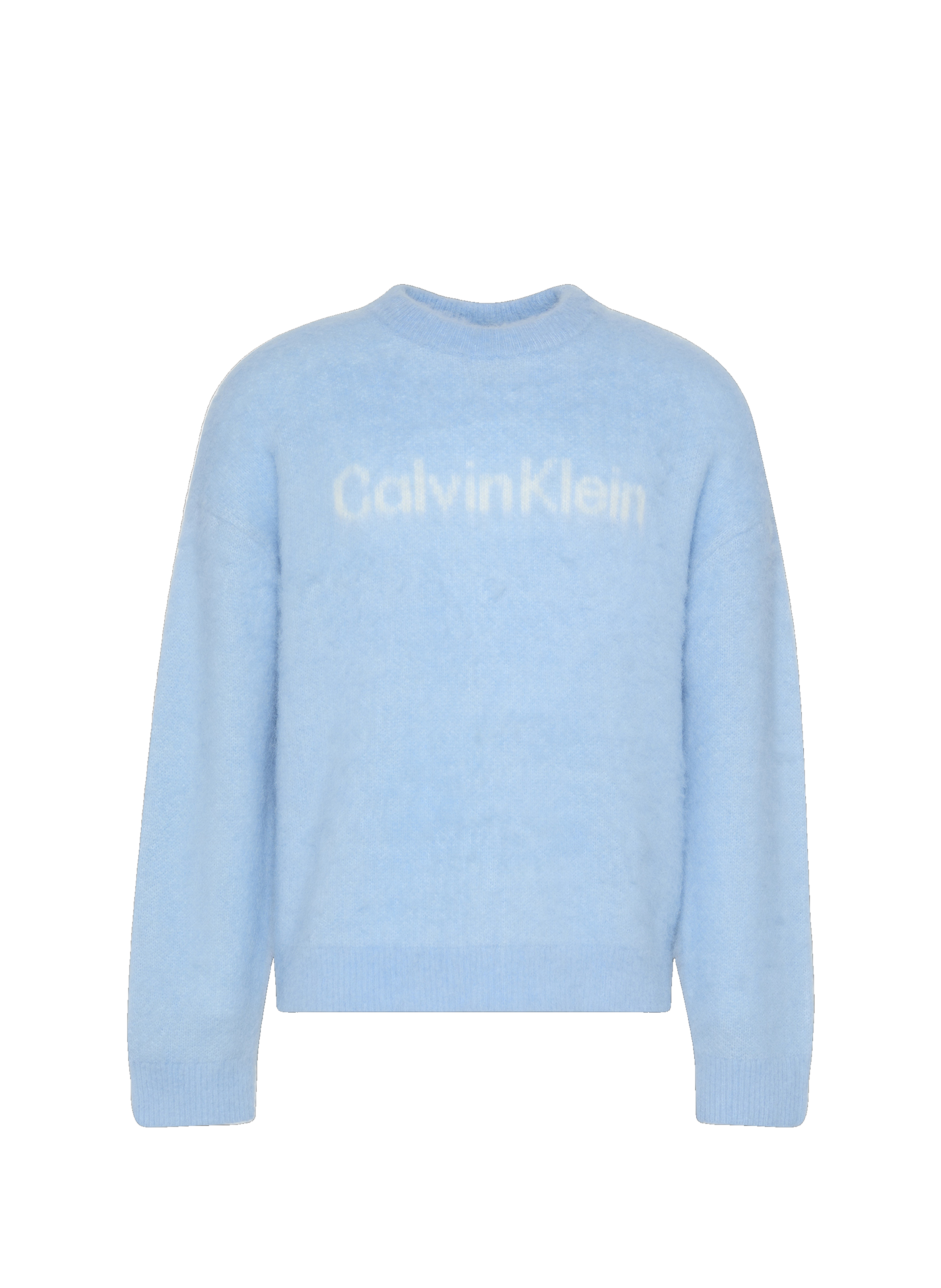 CALVIN KLEIN Pull en laine mélangée à logo Bleu