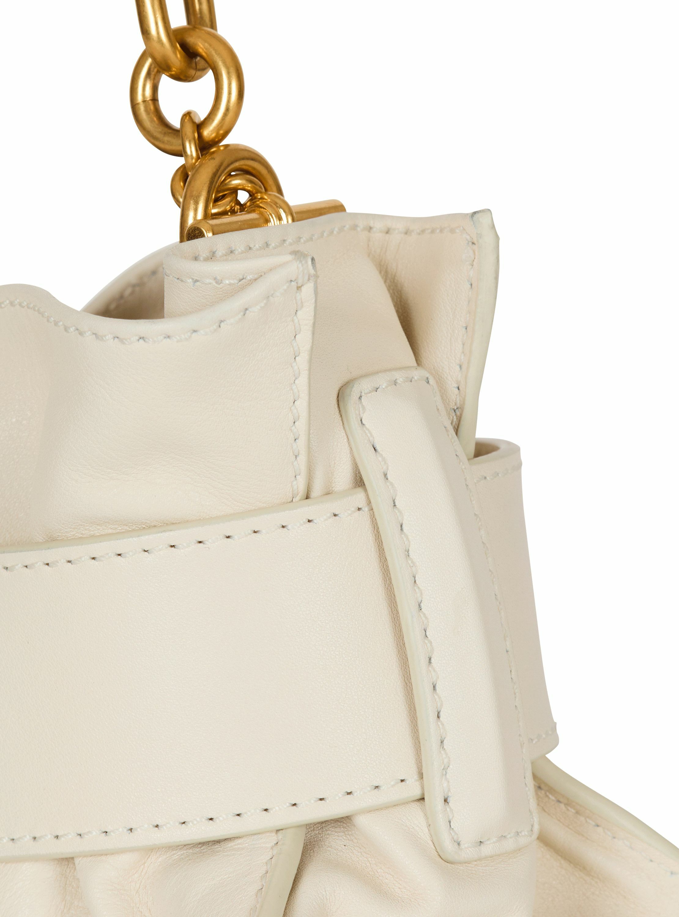 Sac anthem mini shoulder en cuir BALMAIN Blanc