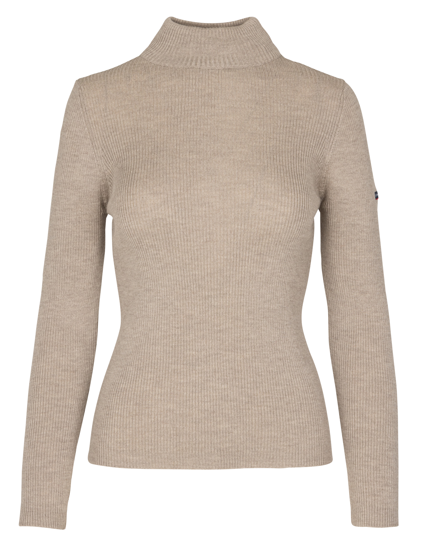 Pull col montant côtelé en laine combourg ARMOR-LUX Beige