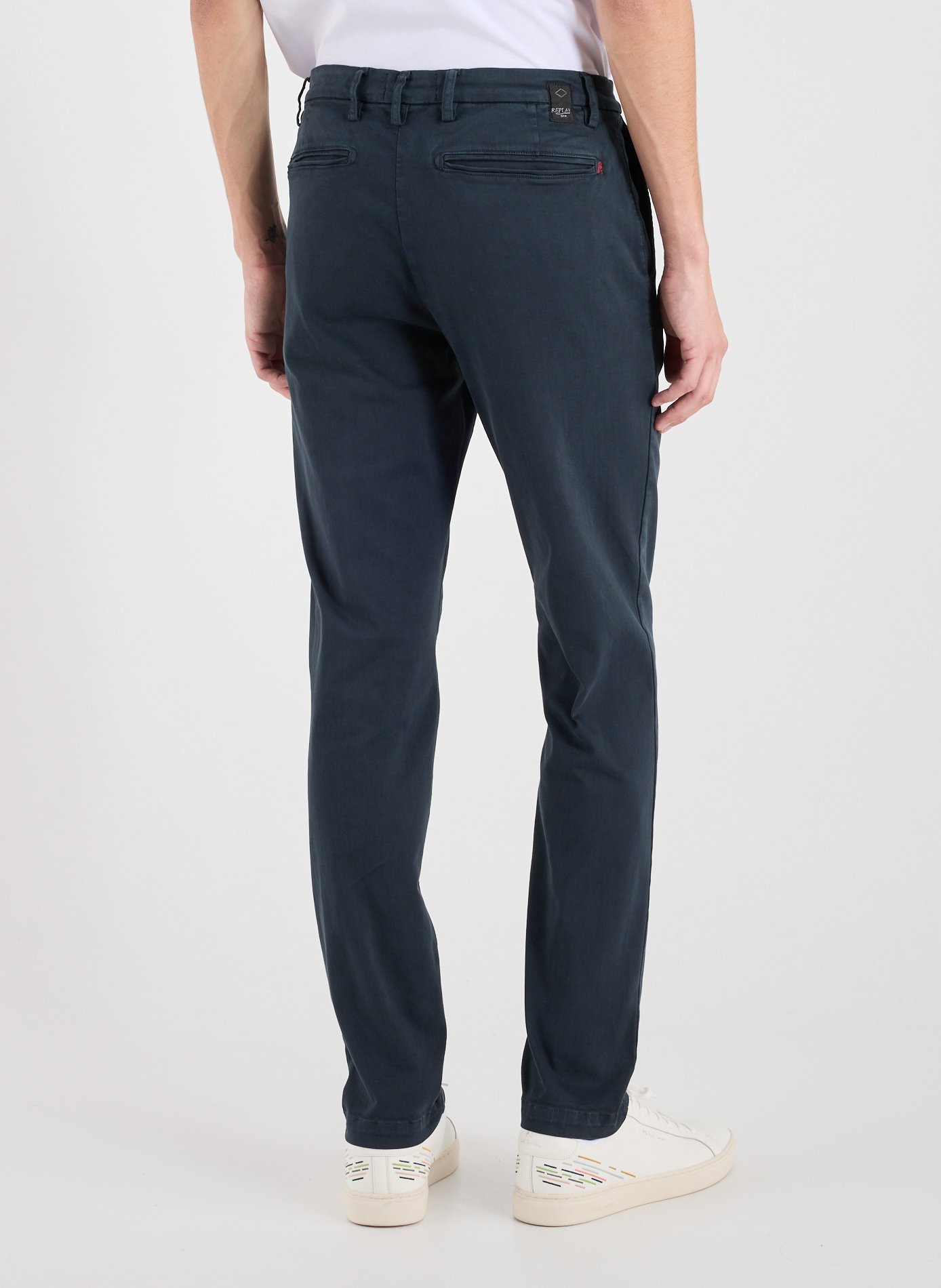 Jeans slim uni en coton mélangé  REPLAY Bleu