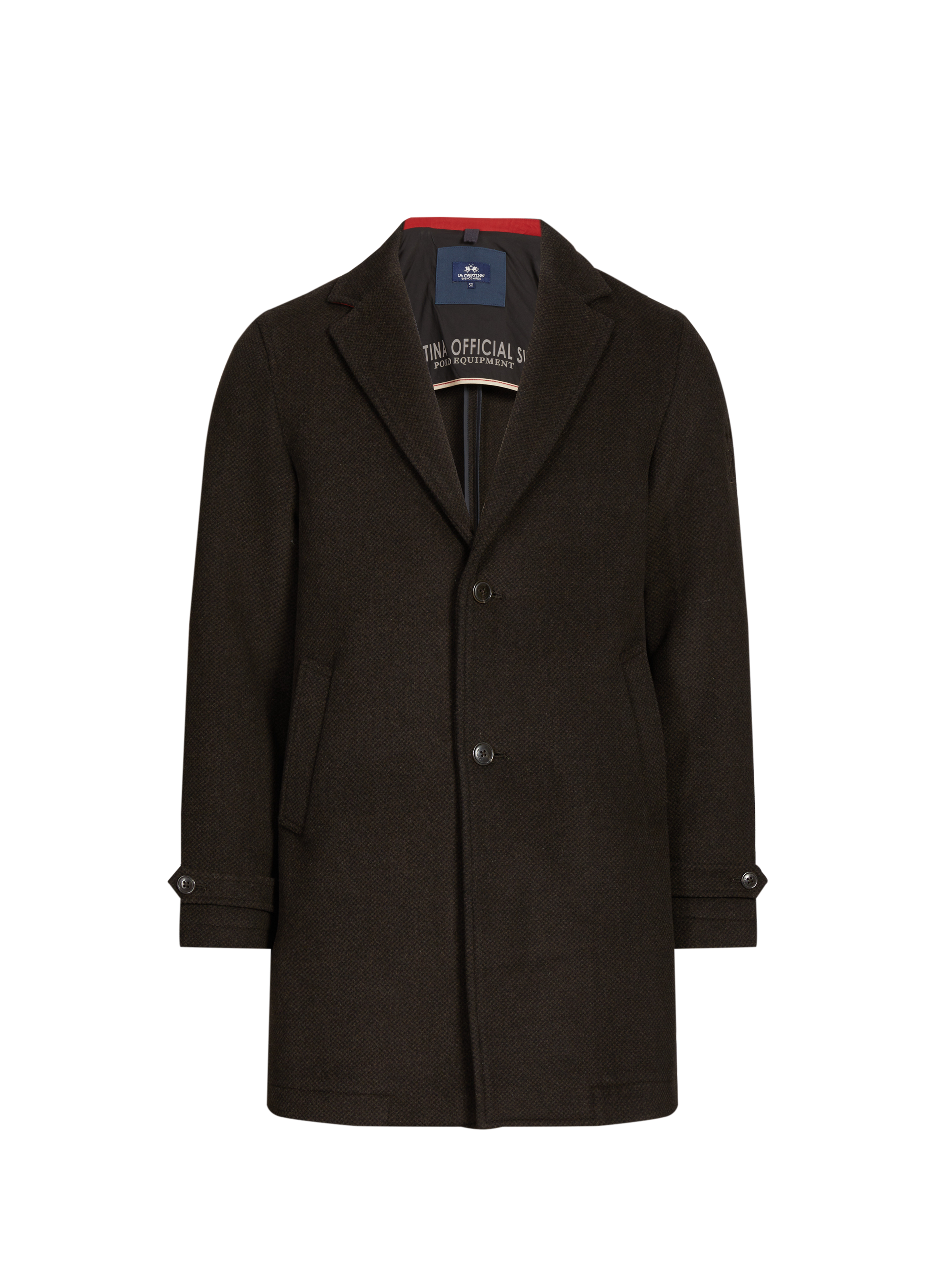 LA MARTINA Long wool-blend coat Multicolour