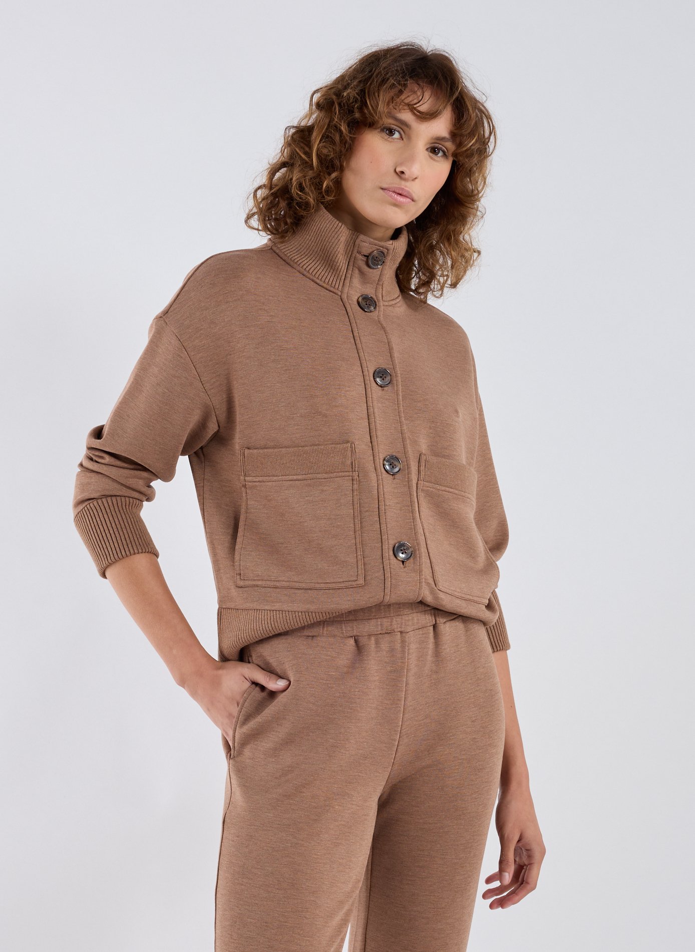 VARLEY Cardigan uni Marron