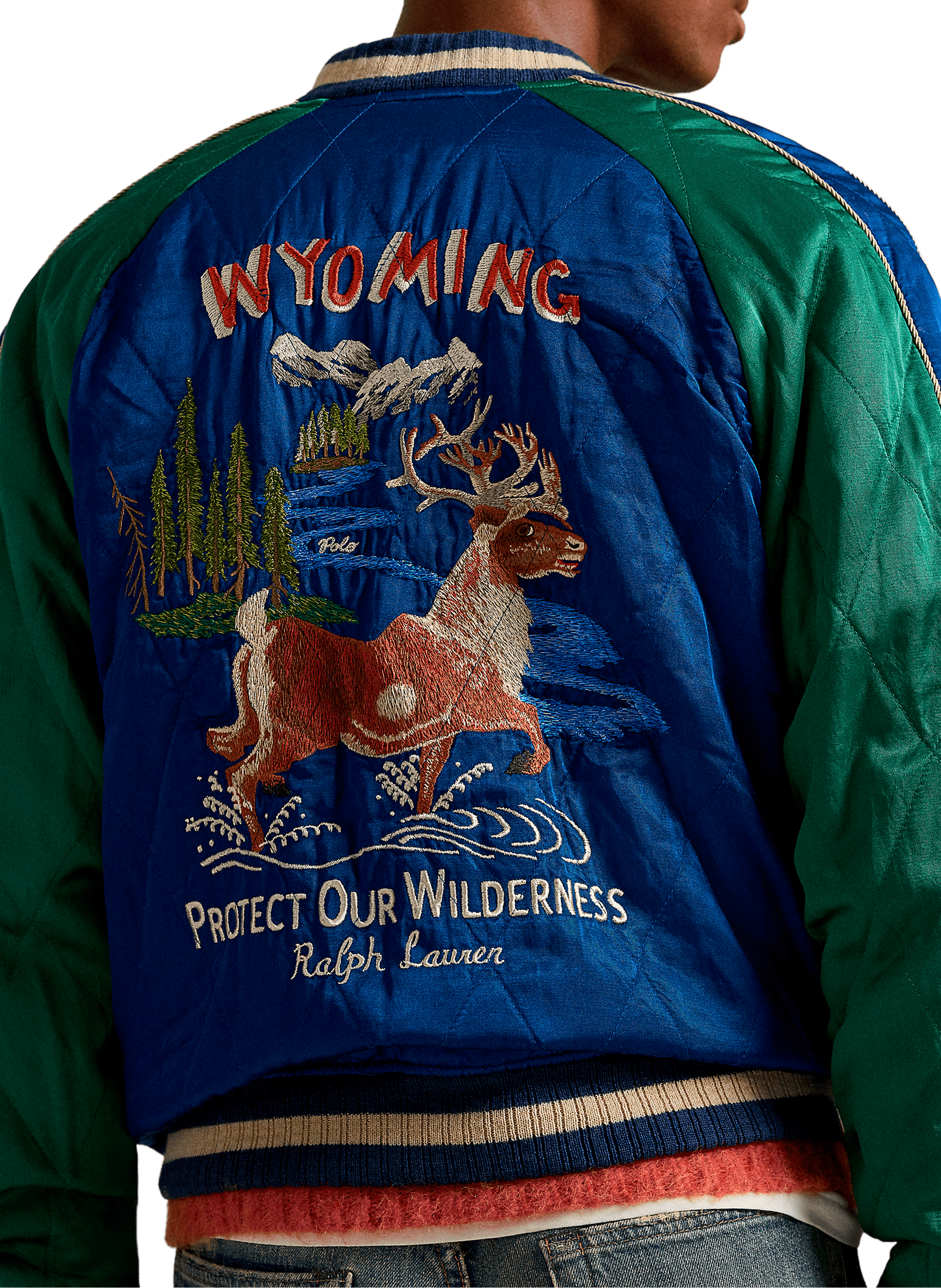 Blouson brodé POLO RALPH LAUREN Bleu