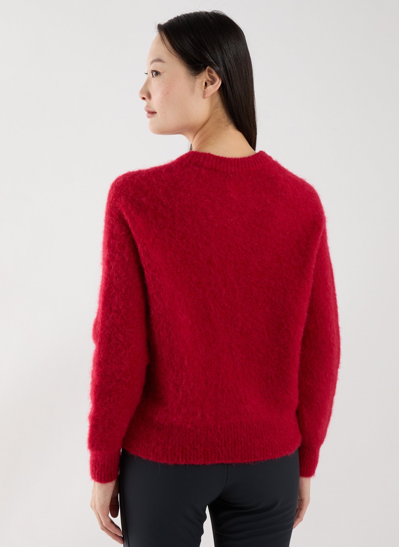 Pull col rond en laine mélangée SAISON 1865 Rouge