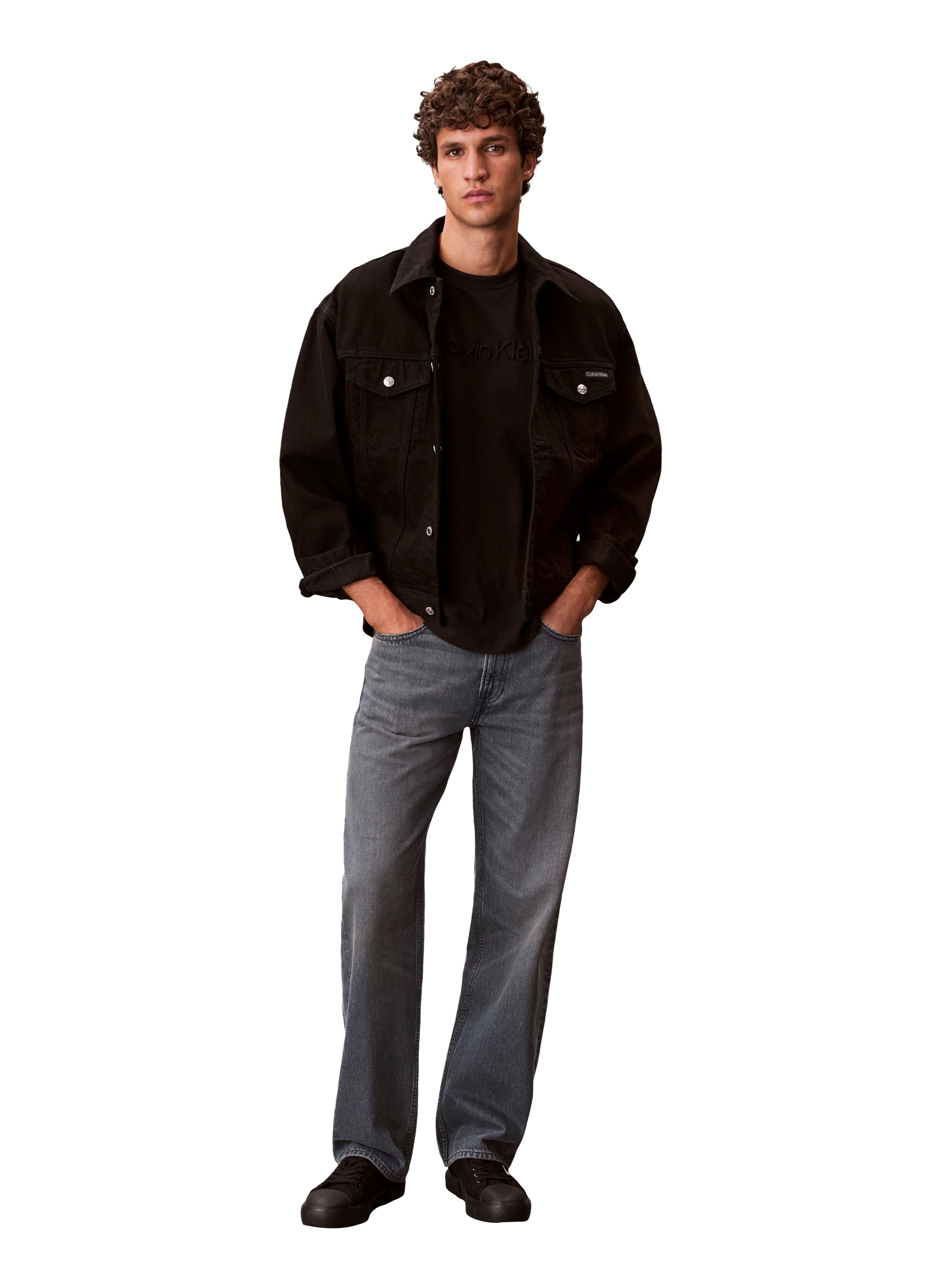 Embroidered BCI cotton t-shirt CALVIN KLEIN Black