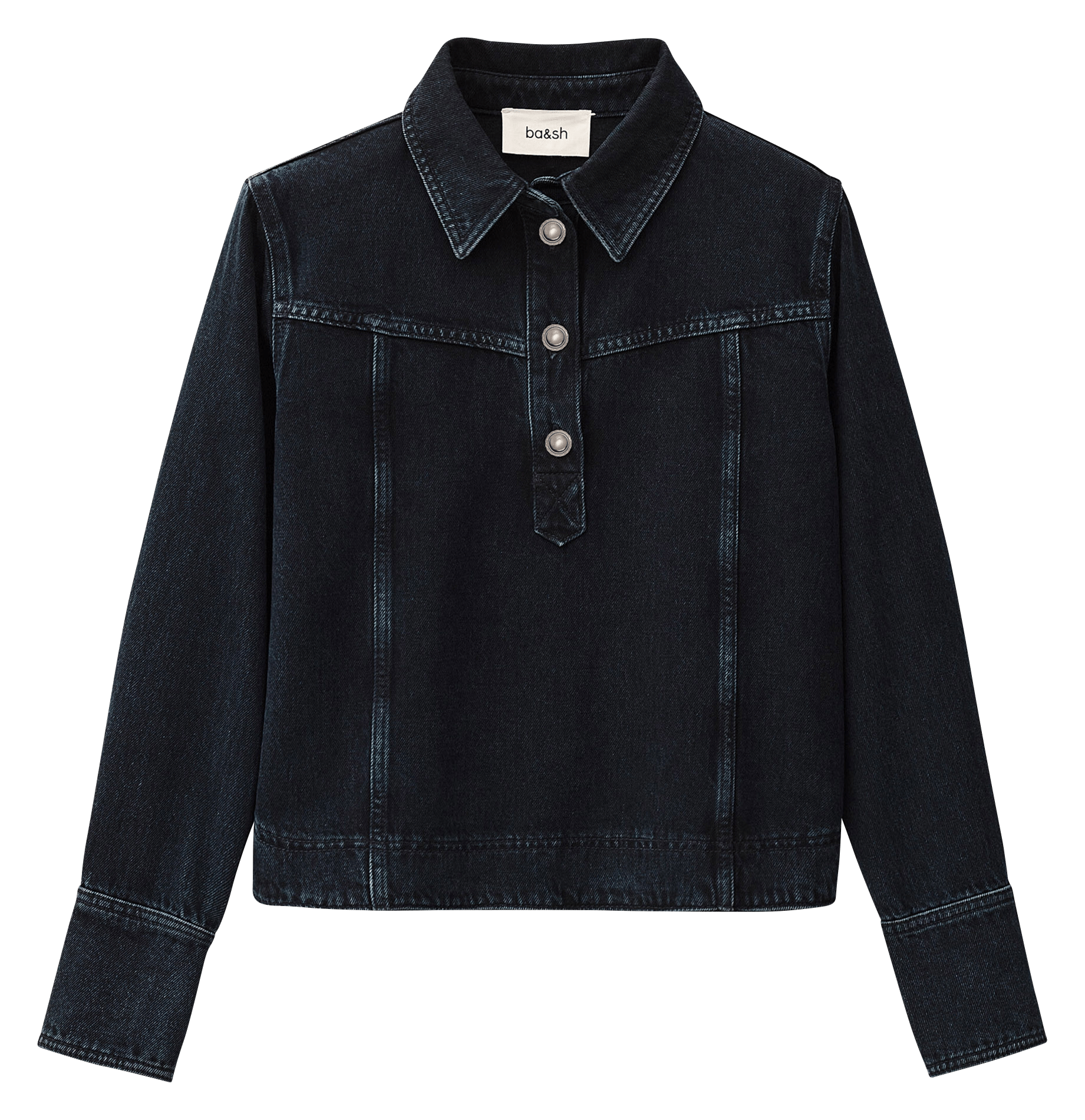 Top droit col classique en coton tavy BA&SH Bleu