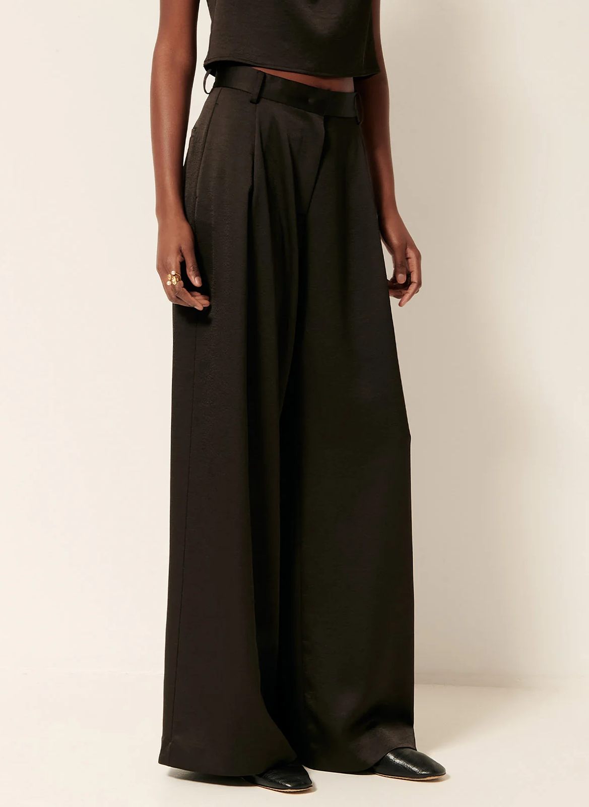 Pantalon fluide large satiné provenco SESSUN Marron