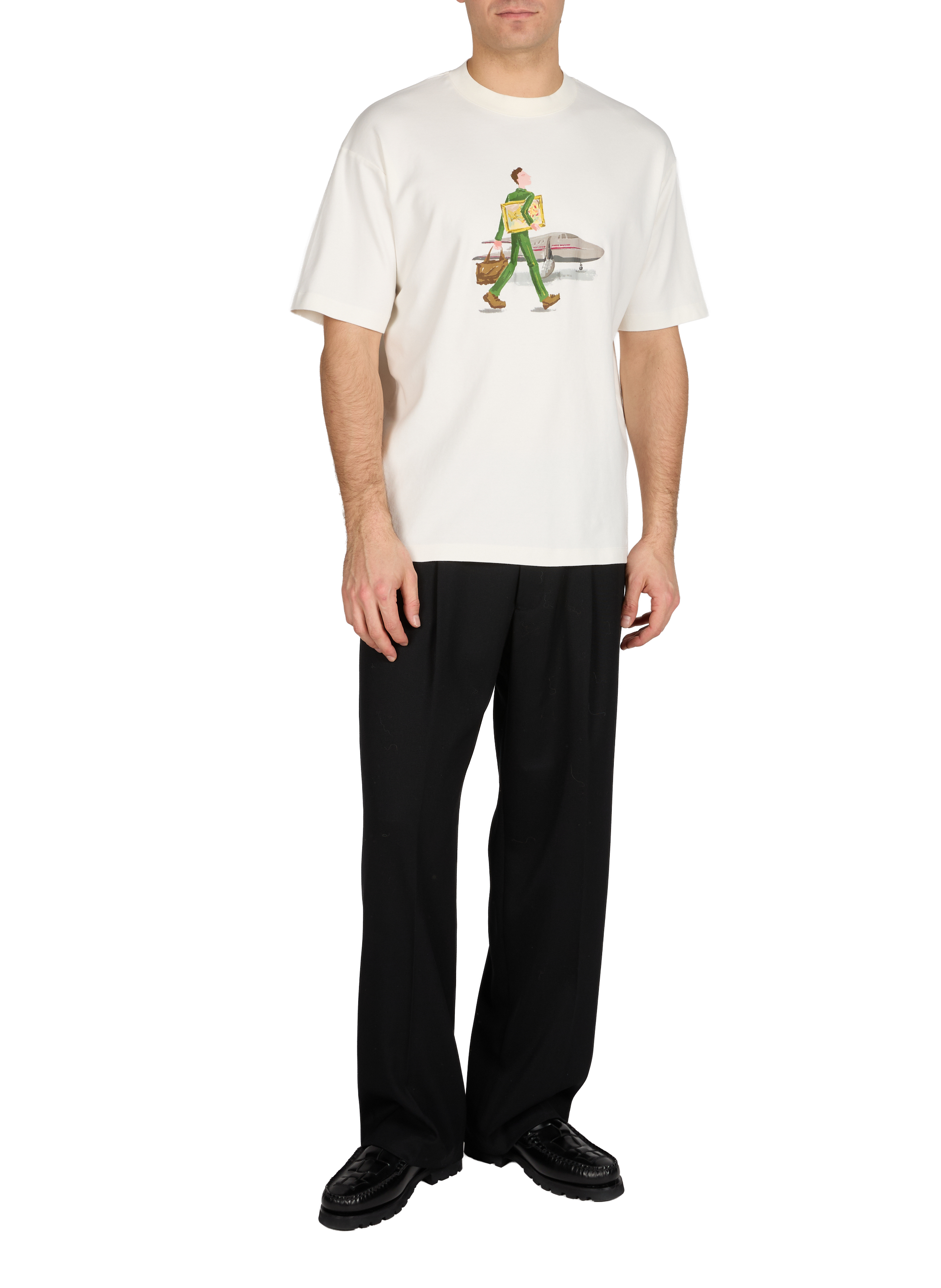 Cotton round-neck T-shirt DROLE DE MONSIEUR White