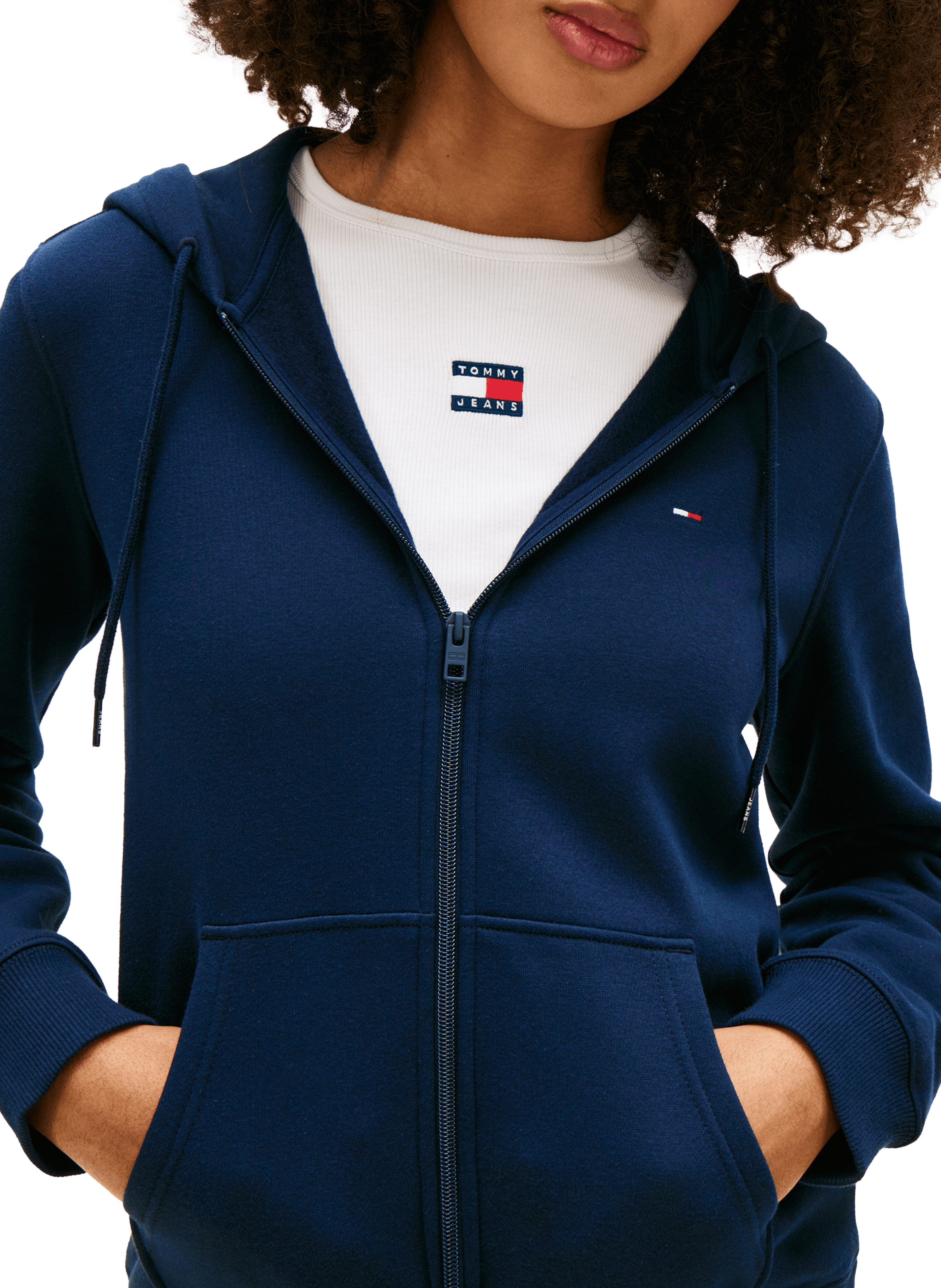 Hoodie à capuche en coton mélangé TOMMY HILFIGER Bleu