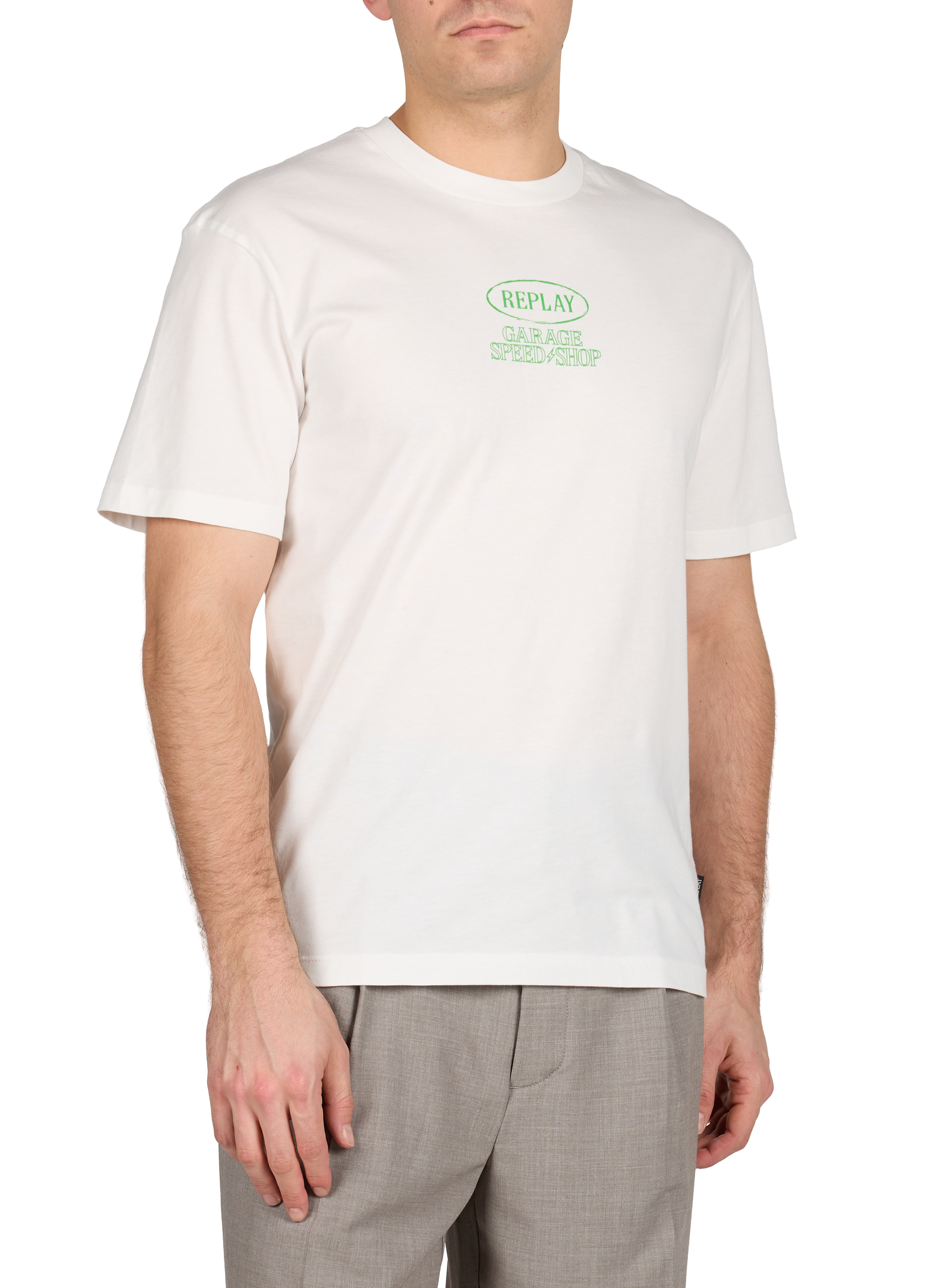 T-shirt imprimé en coton REPLAY Blanc