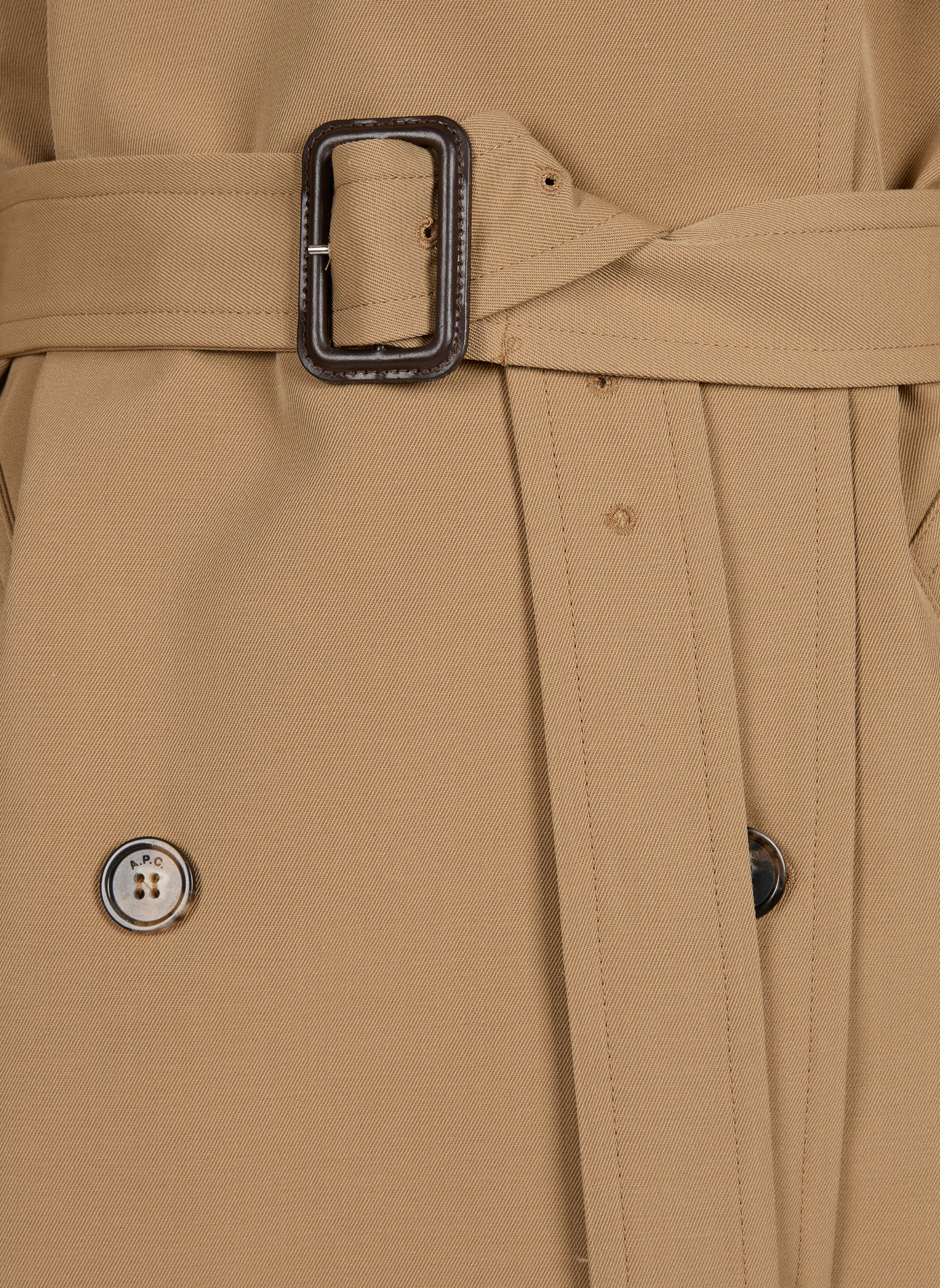 Trench uni en laine et coton mélangés A.P.C. Beige