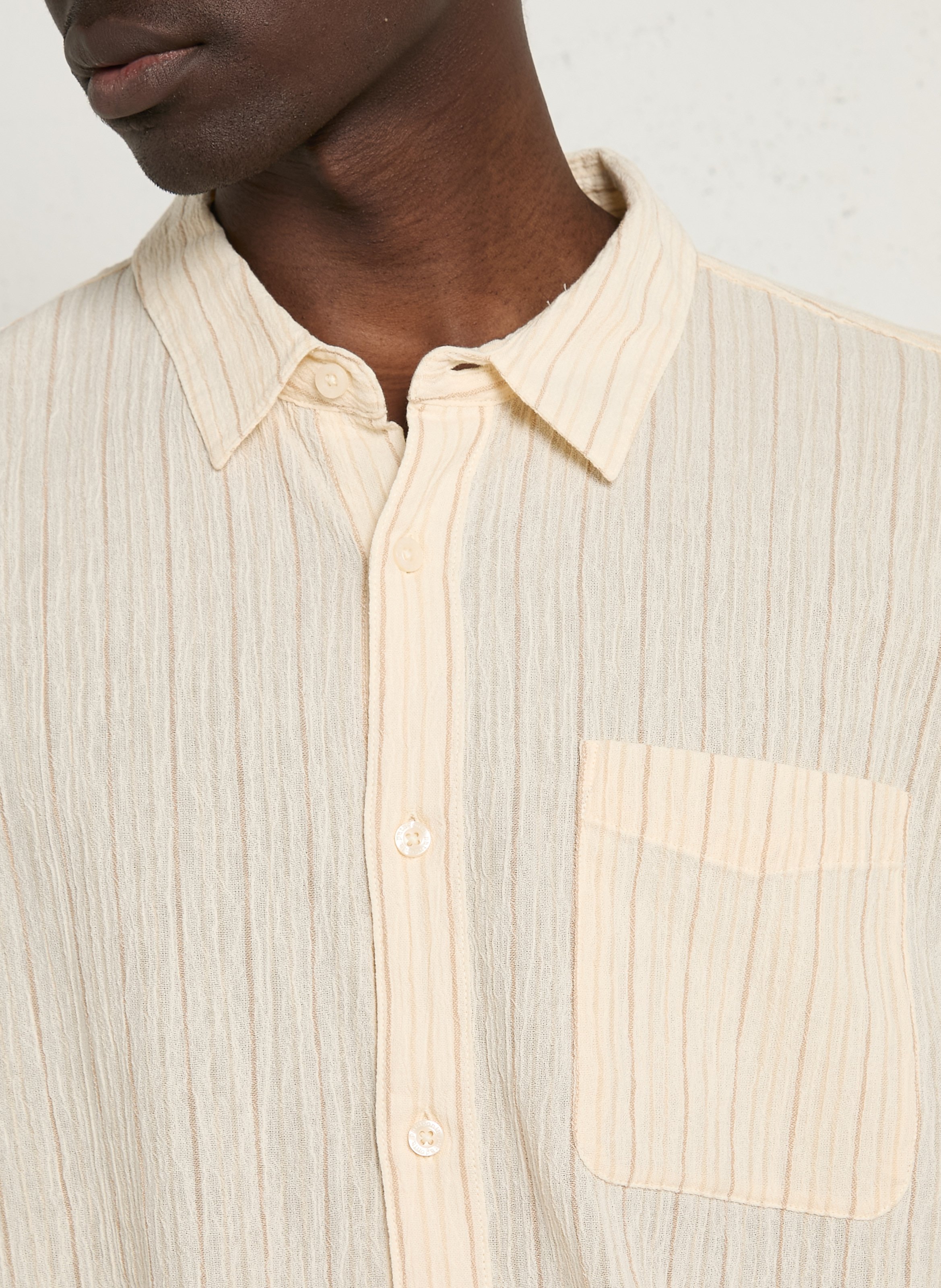 Chemise droite col classique en coton bio PATAGONIA Beige