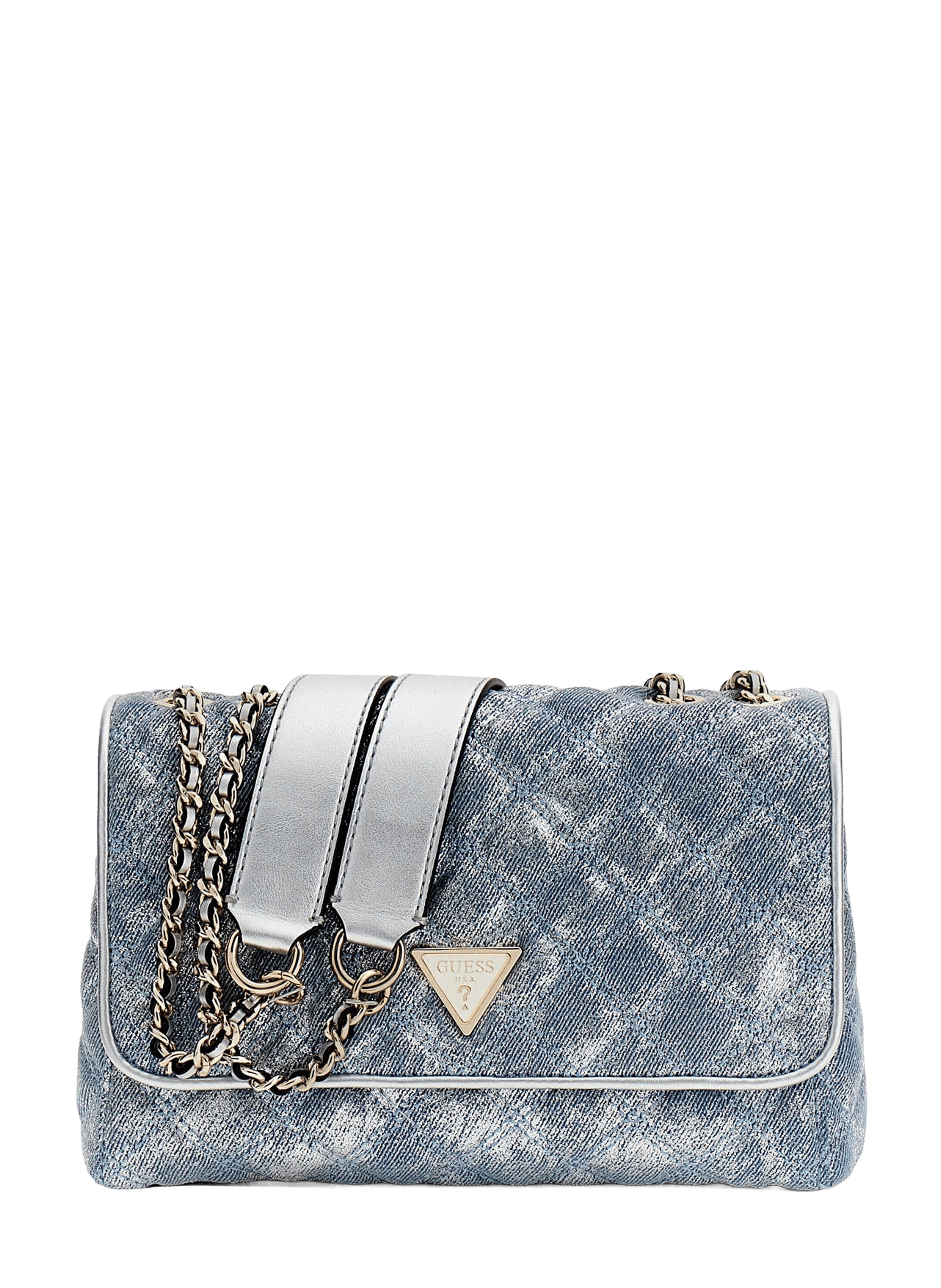 Borsa Giully trapuntata con catena intrecciata GUESS Blu