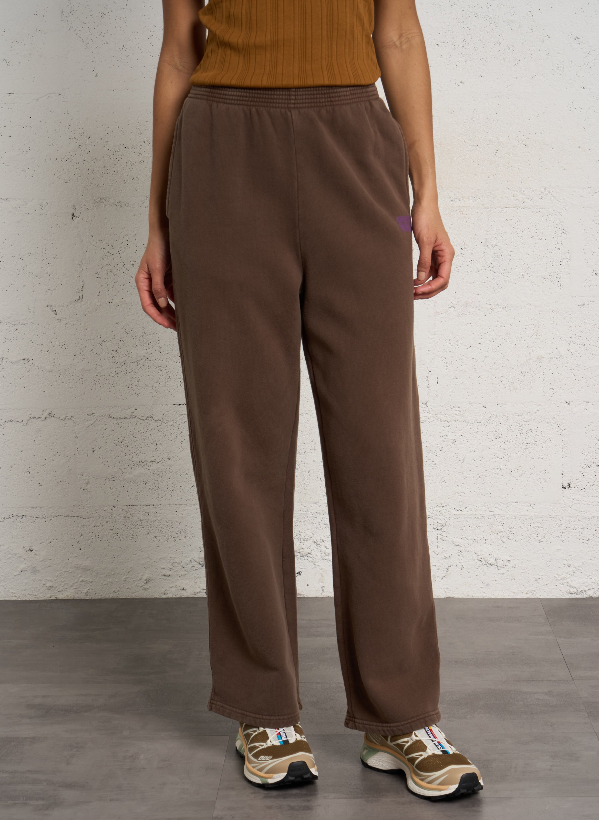 Jogging droit en coton plizzy  Chataignier vintage