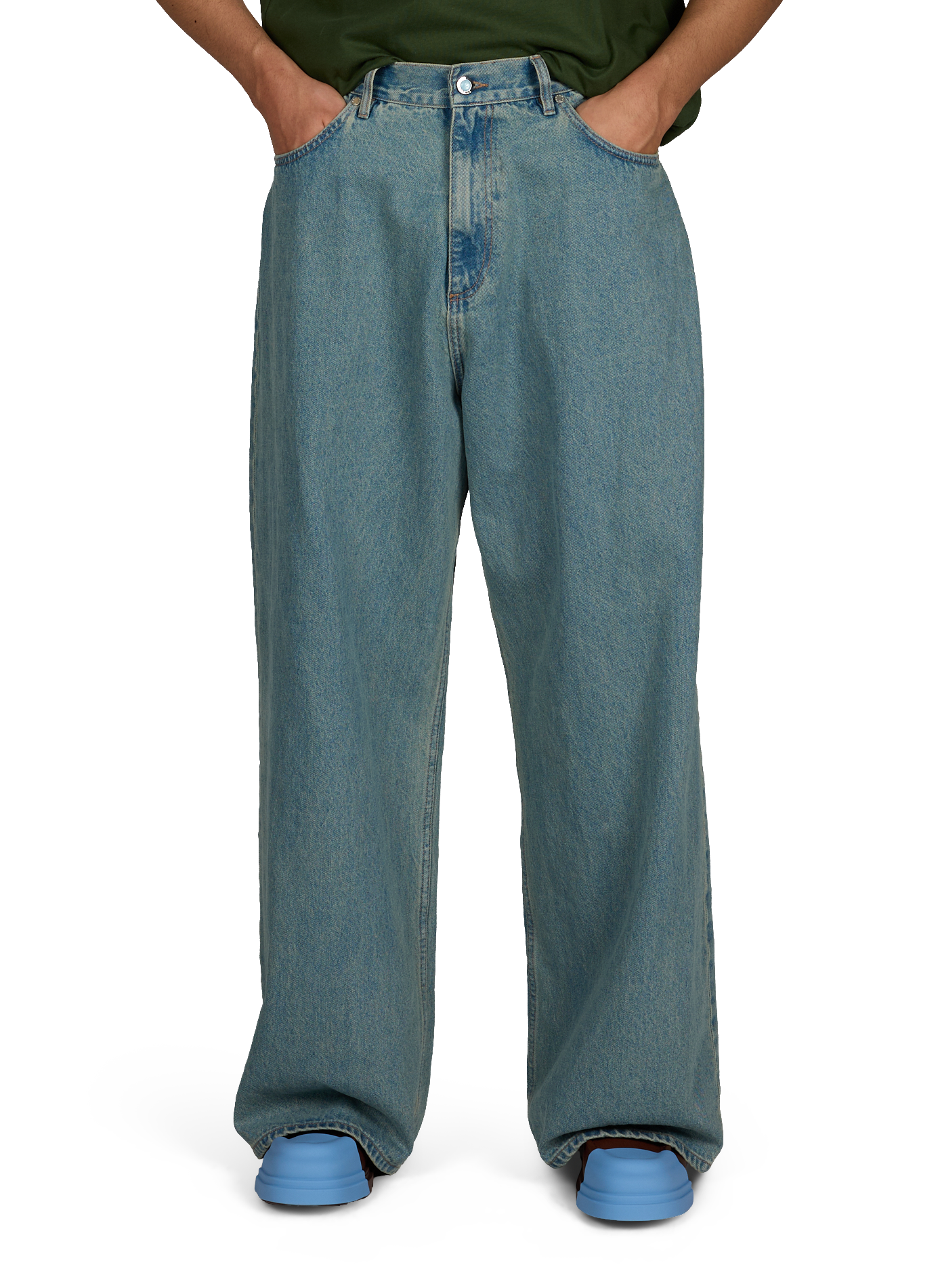 Wijde jeans van gewassen katoen 3 PARADIS Blauw