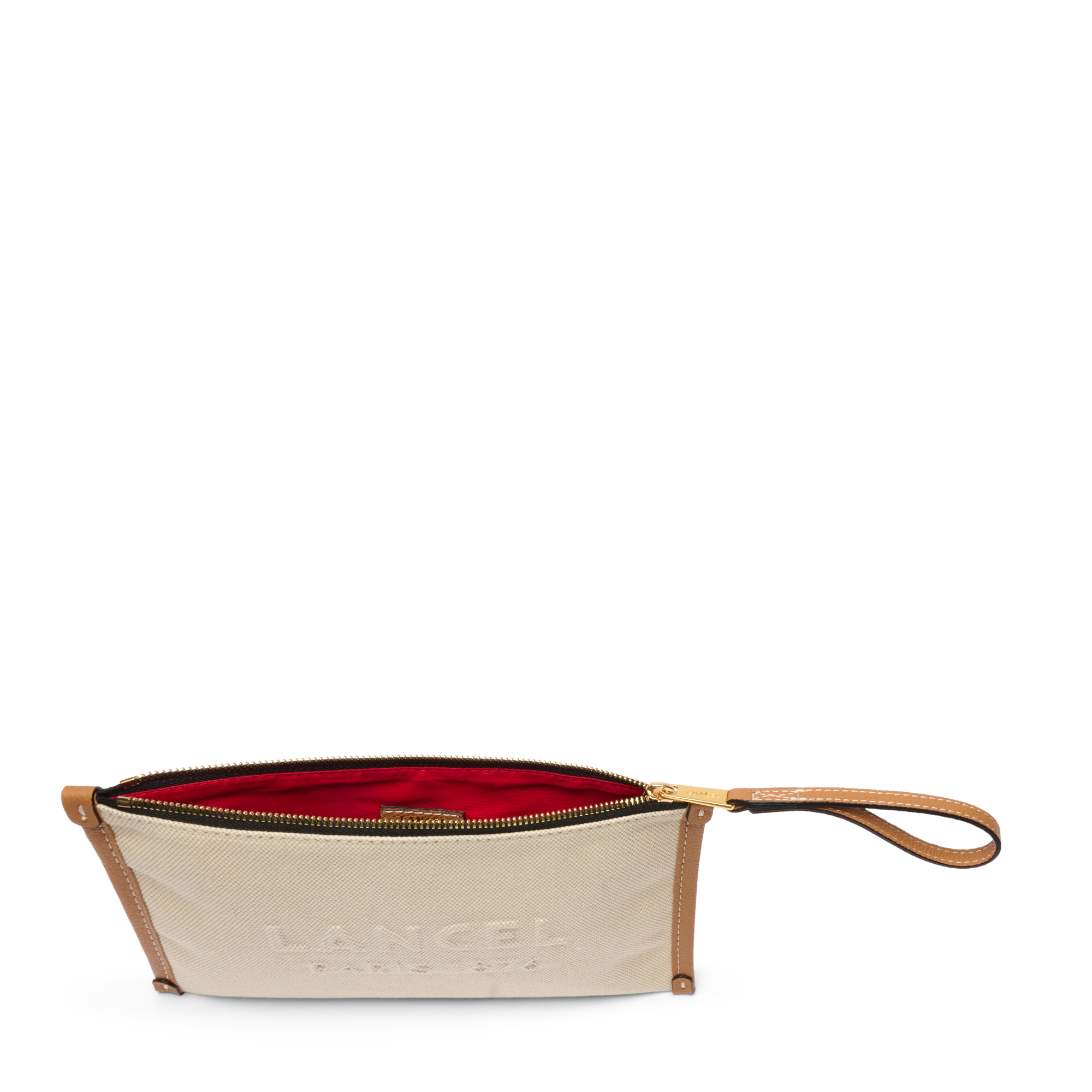 Pochette zippée s jour de lancel en coton LANCEL Marron