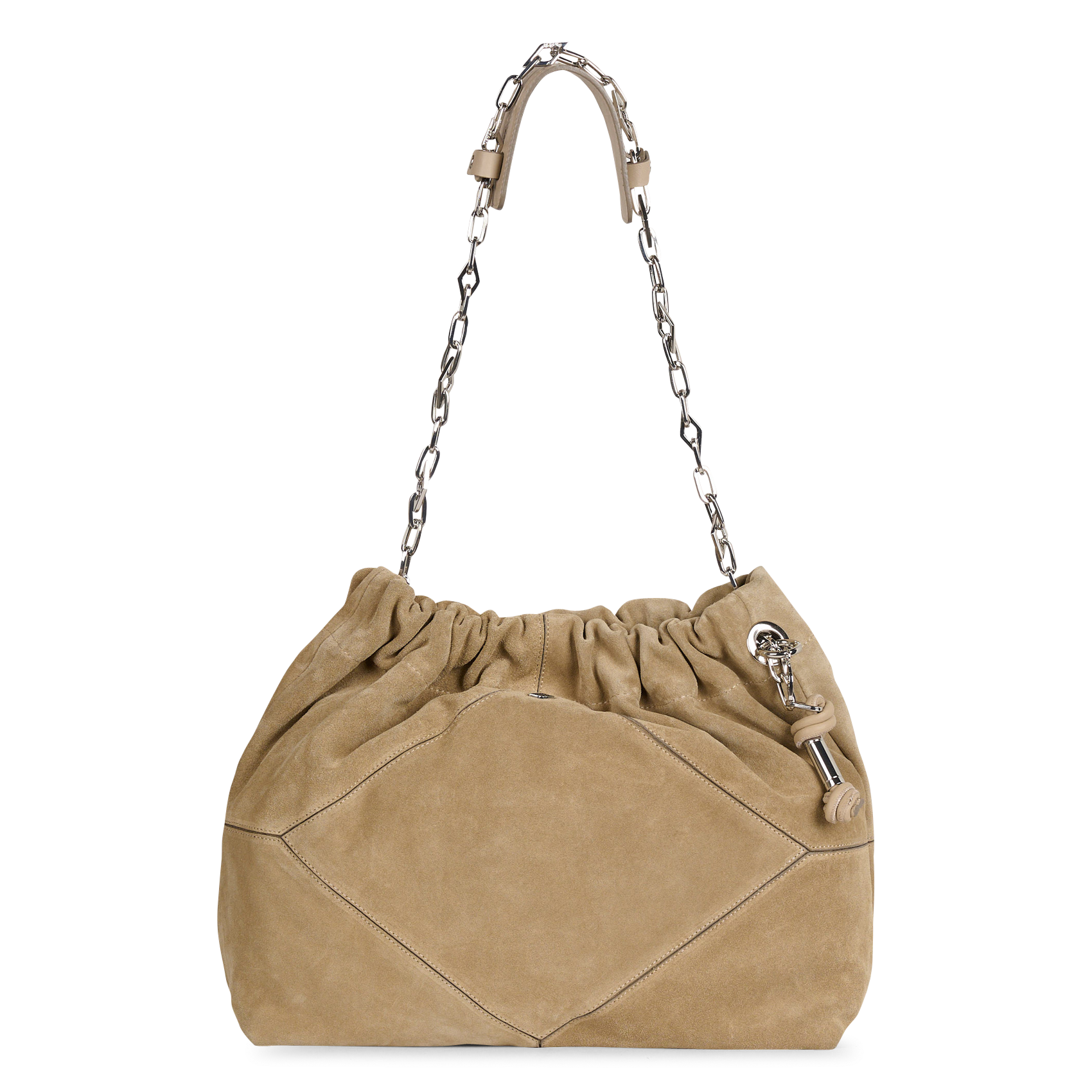 Sac bandoulière en suede june tote BA&SH Beige