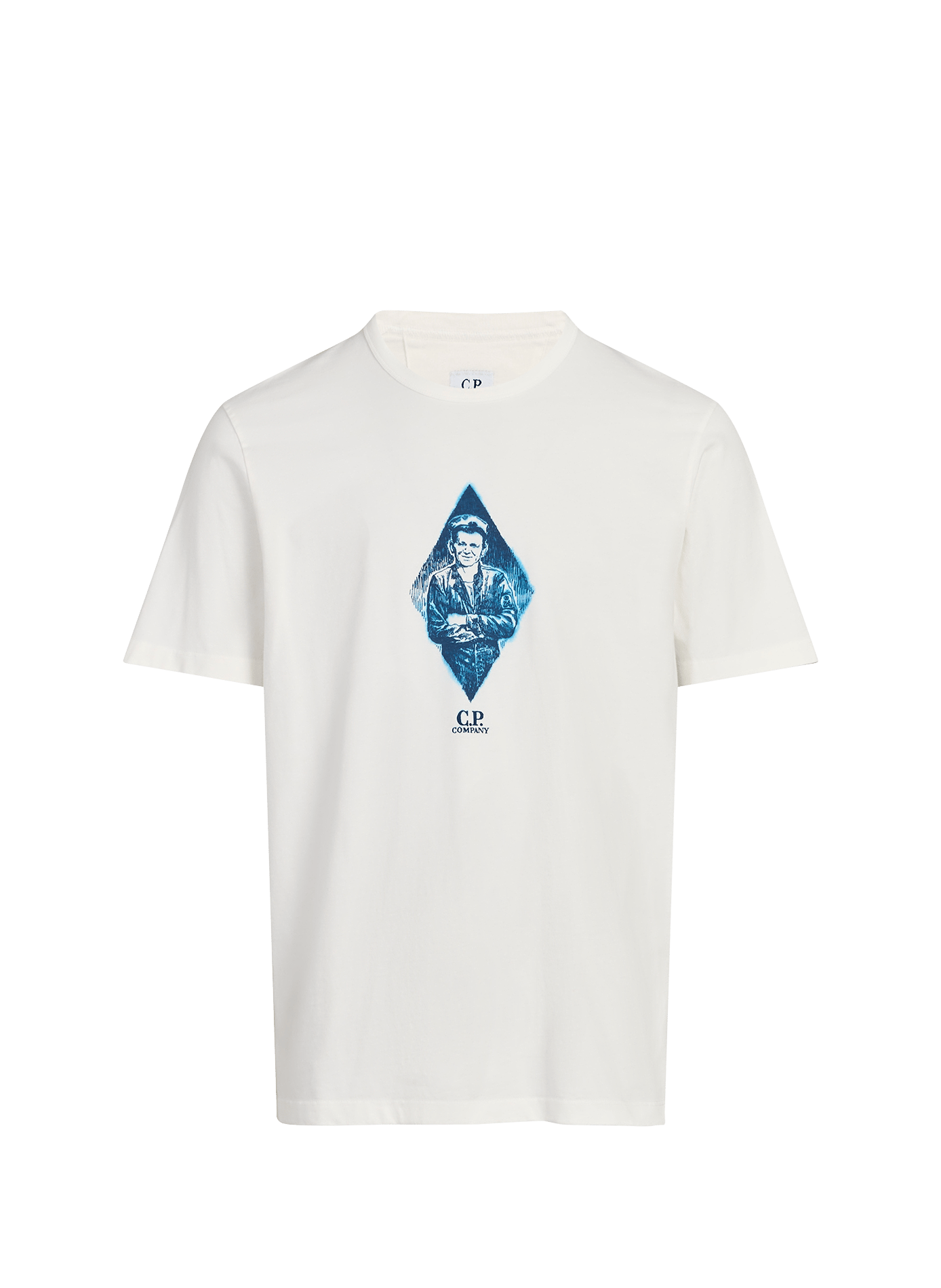 T-shirt droit imprimé en coton CP COMPANY Blanc
