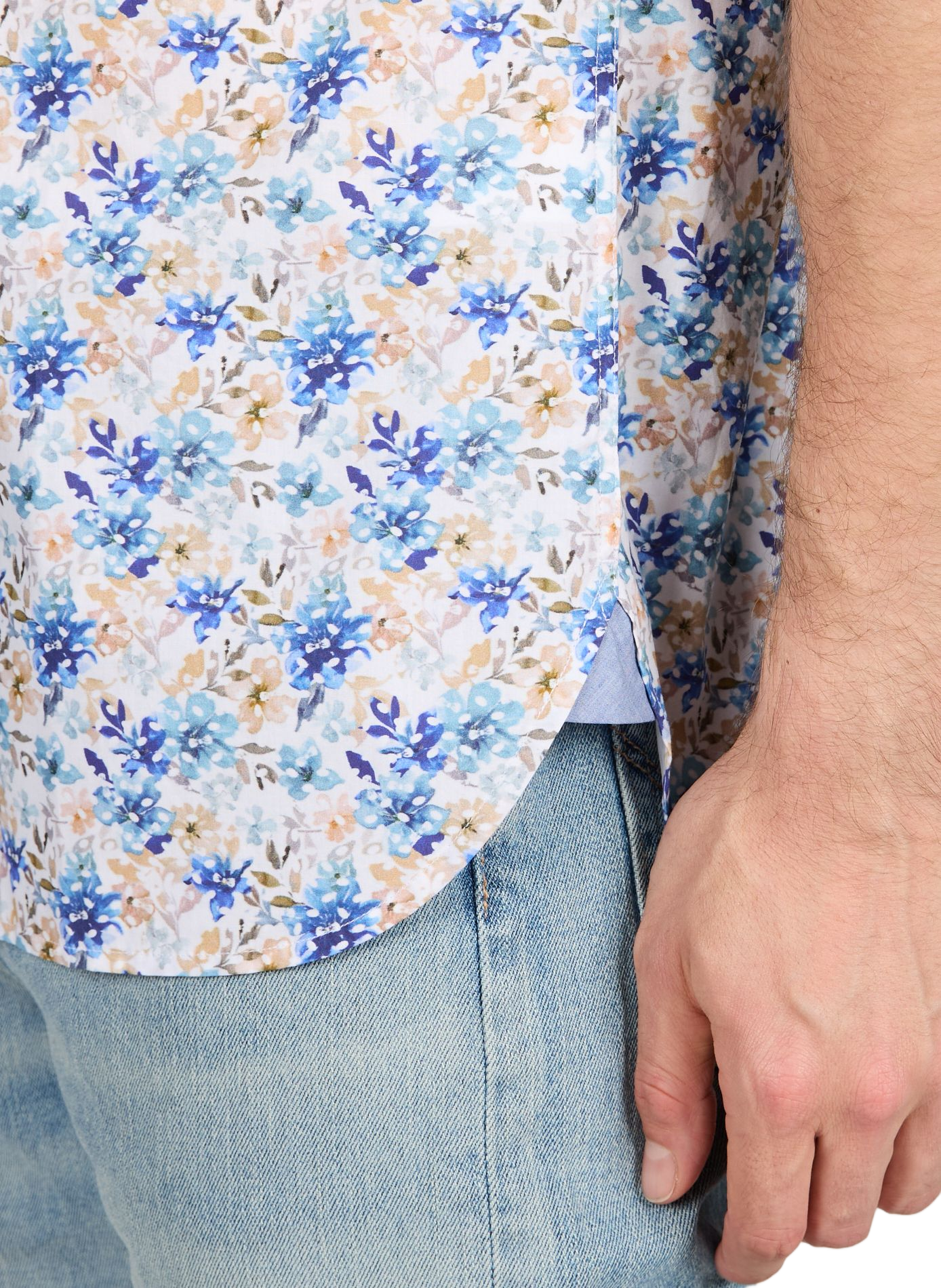 Chemise droite en coton EDEN PARK Bleu