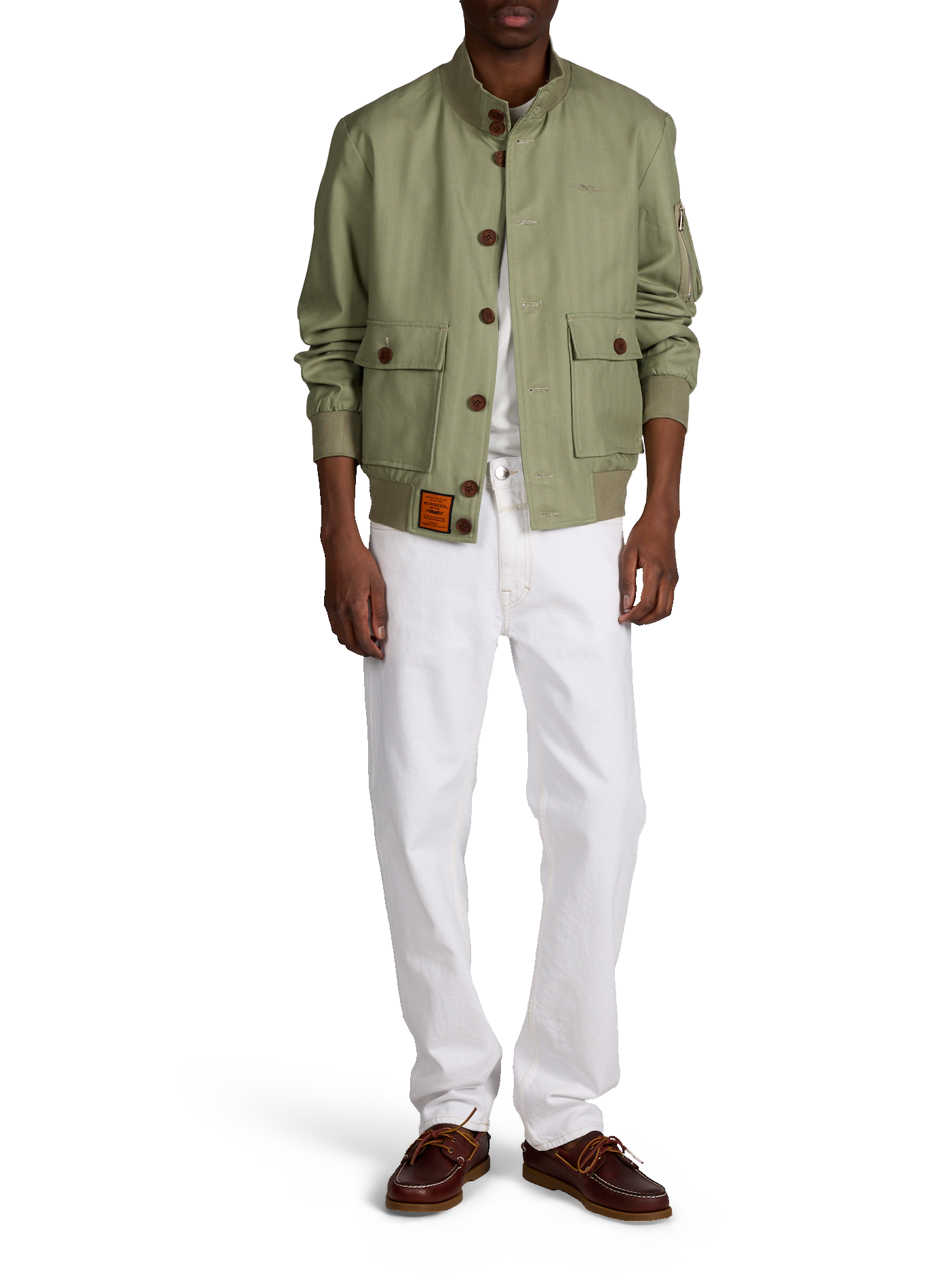 Buttoned collar bombers BOMBERS ORIGINAL Khaki