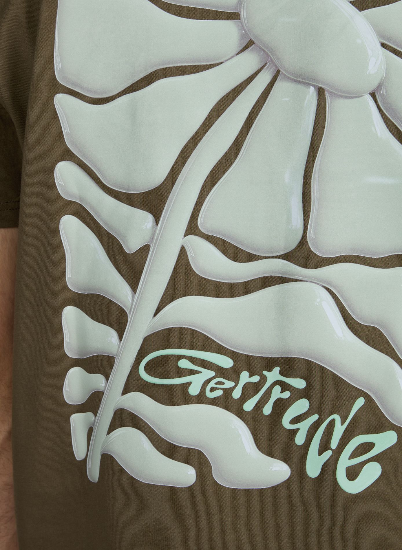 T-shirt imprimé Leonce en coton GERTRUDE ET GASTON Kaki