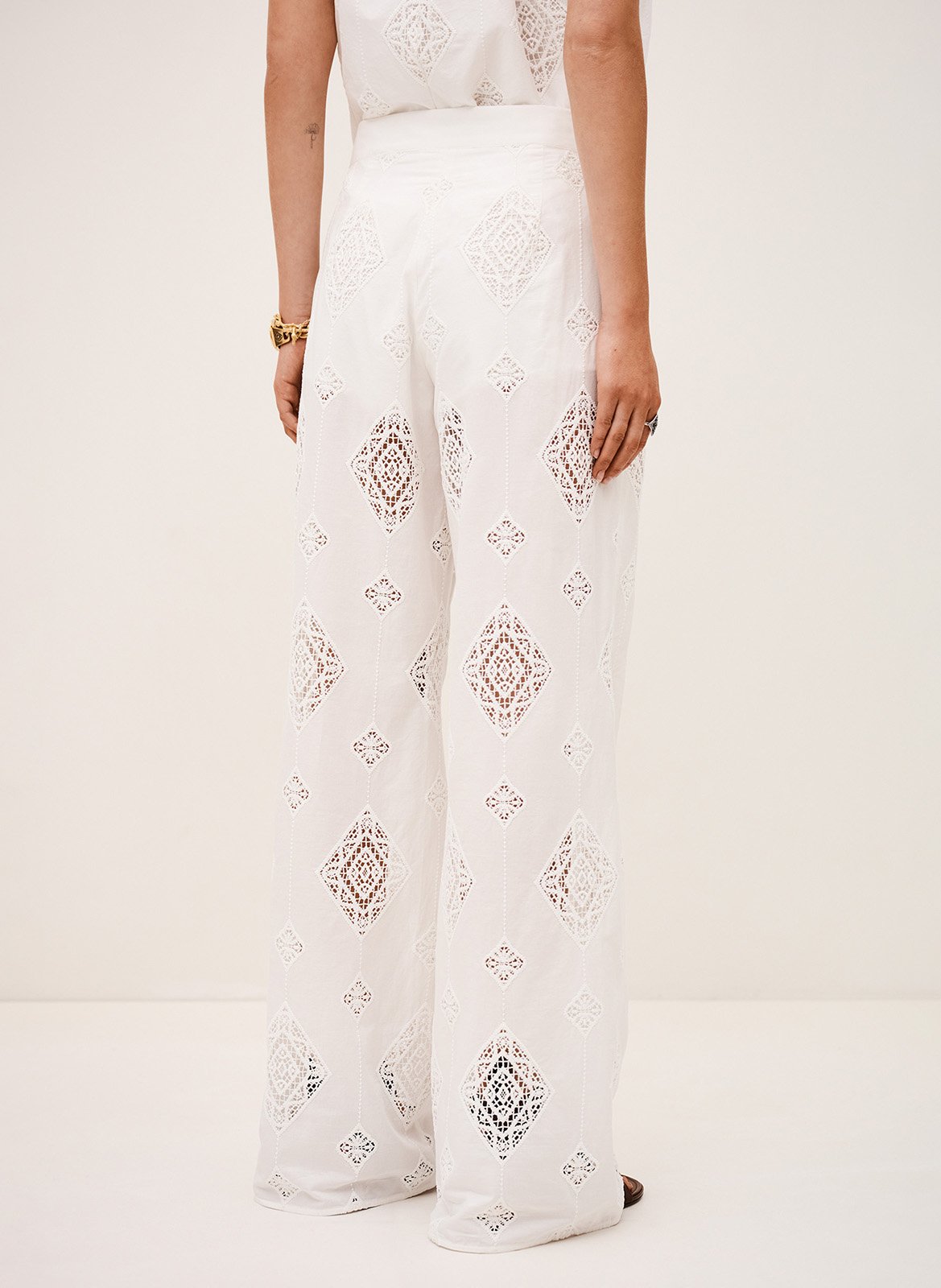 Pantalon droit en coton mélangé mike BA&SH Beige