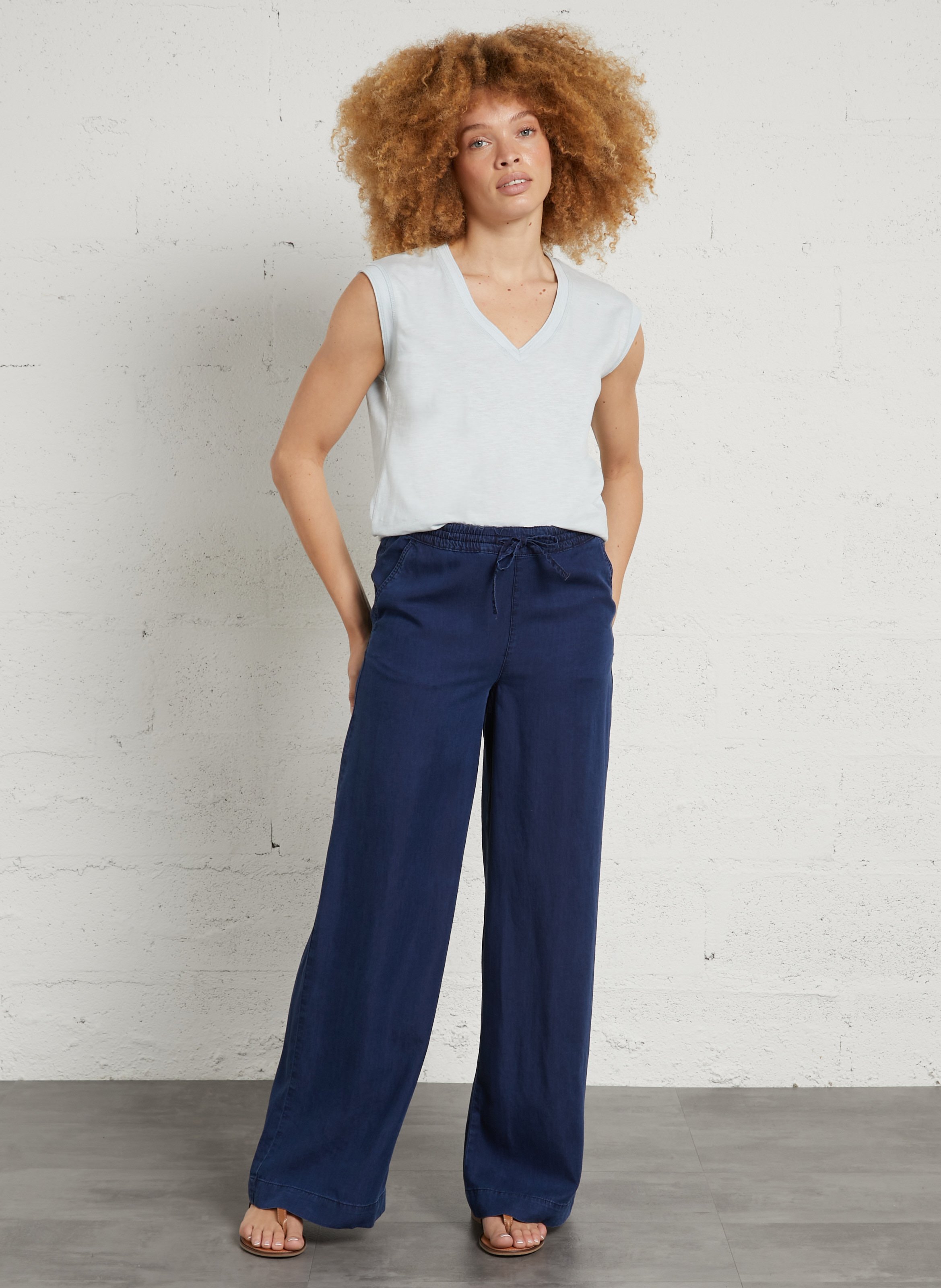 Pantalon large malo MAISON 123 Bleu